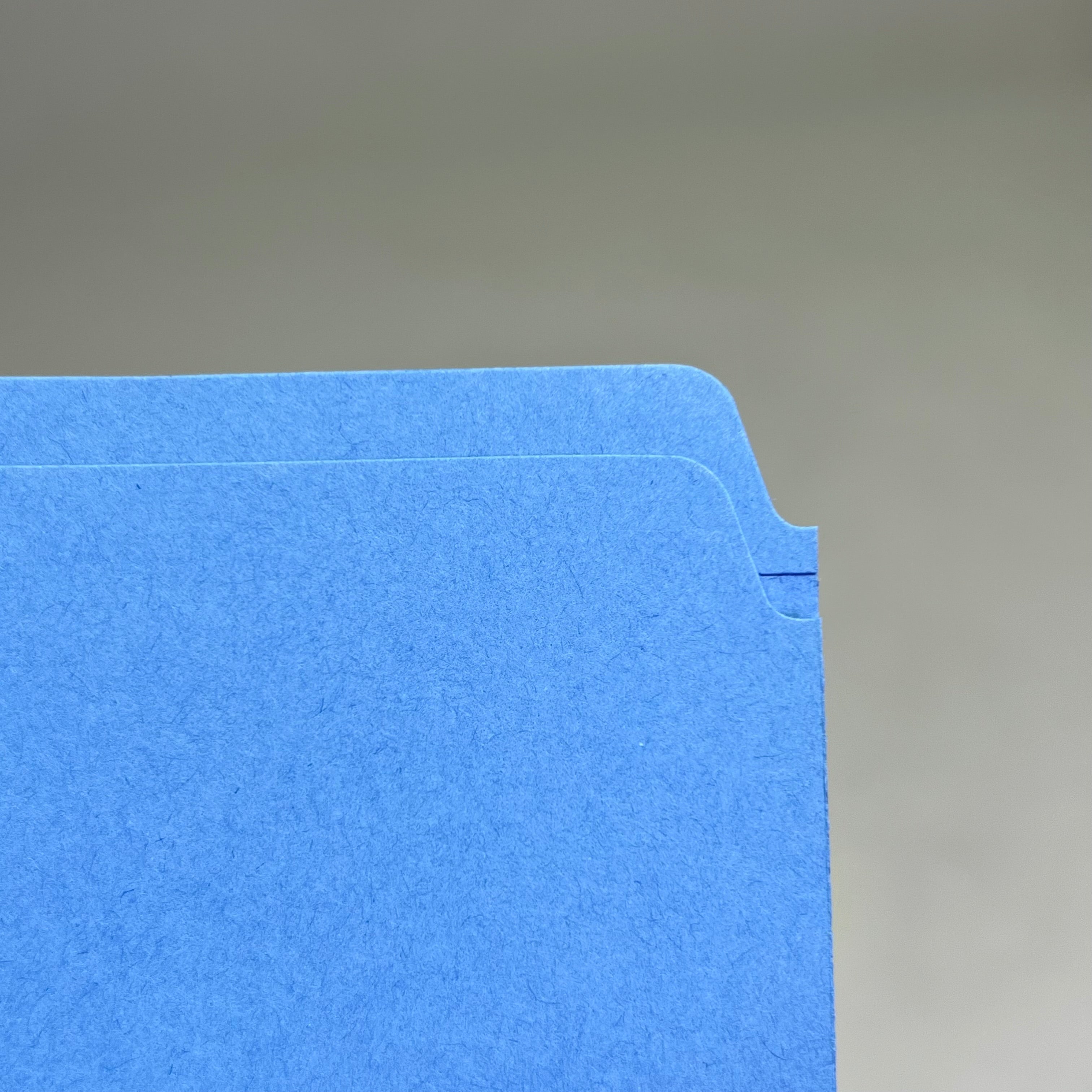 SMEAD (100 PACK) Color File Folders W/ Reinforcement Tabs 1/3 Cut Blue 12034