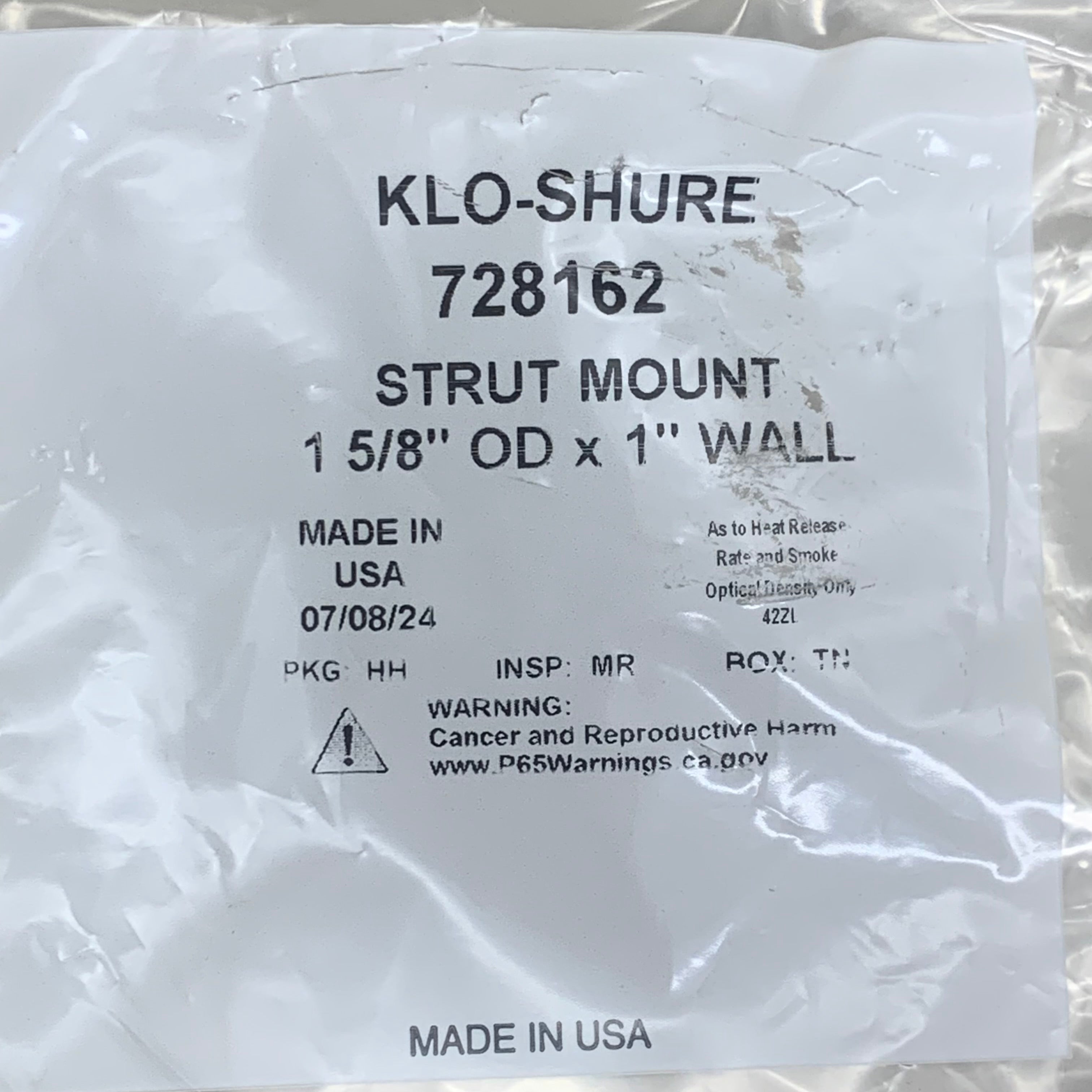 KLO-SHURE (10 Pack) Insulation Strut Mount Clamps 1-5/8" OD x 1" Wall 728162