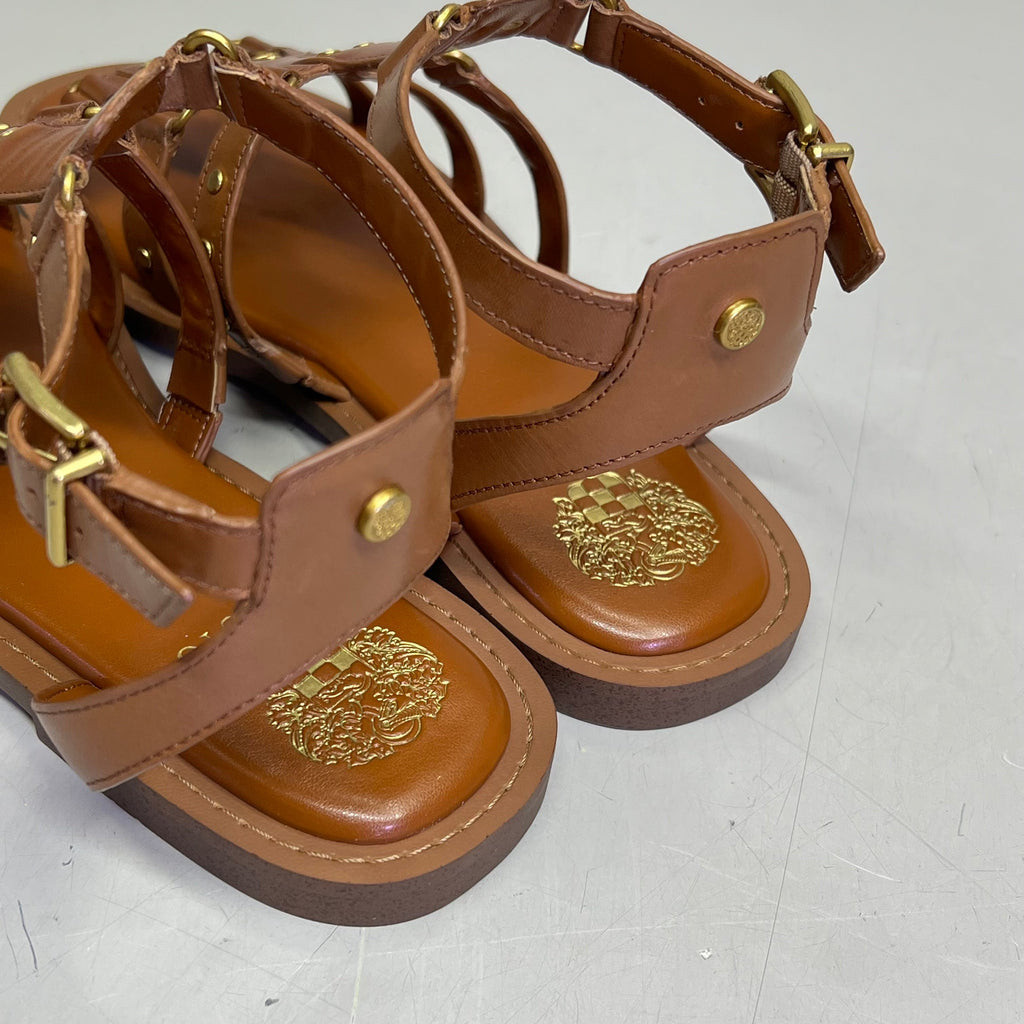 VINCE CAMUTO Leather Studded Gladiator Sandals Women's Sz 7M Caramelo VC-Claira