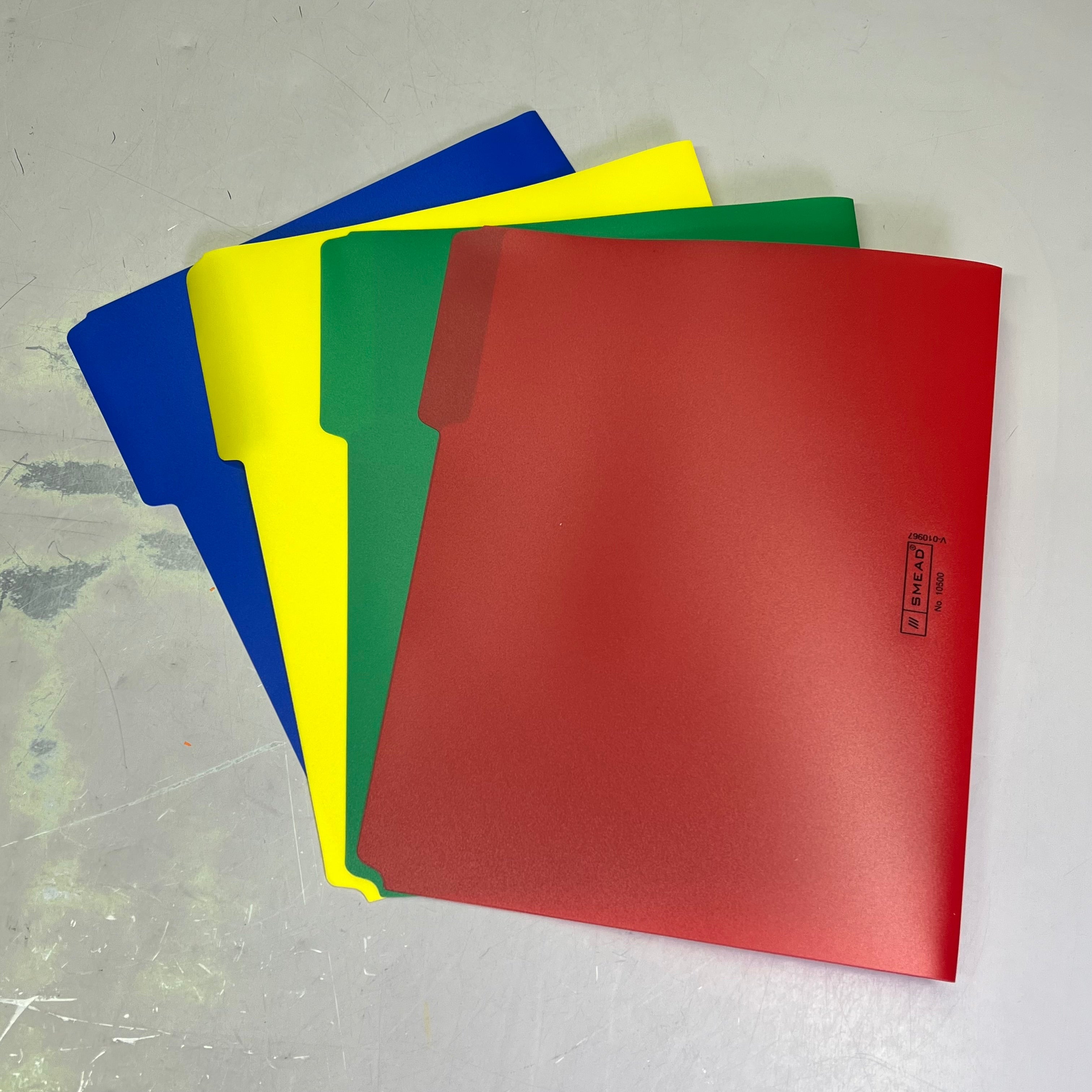 SMEAD (24 PACK) Poly File Folders  9-1/2" x 11-1/2" Assorted Colors 10500