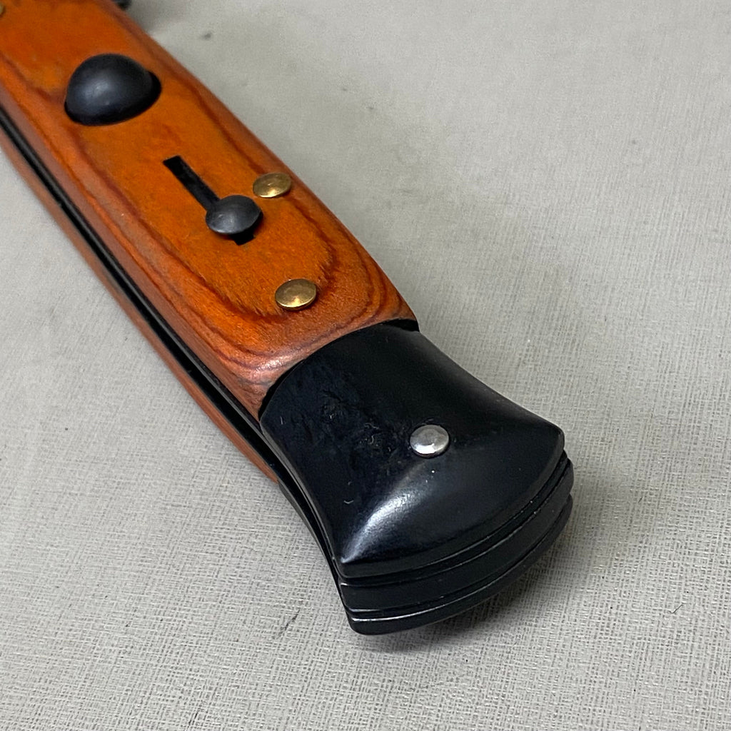 ZA@ ARMED FORCE TACTICAL Handcrafted OTF Pocket Knife  4" Blade 9" Overall Length Redwood ST-6BW