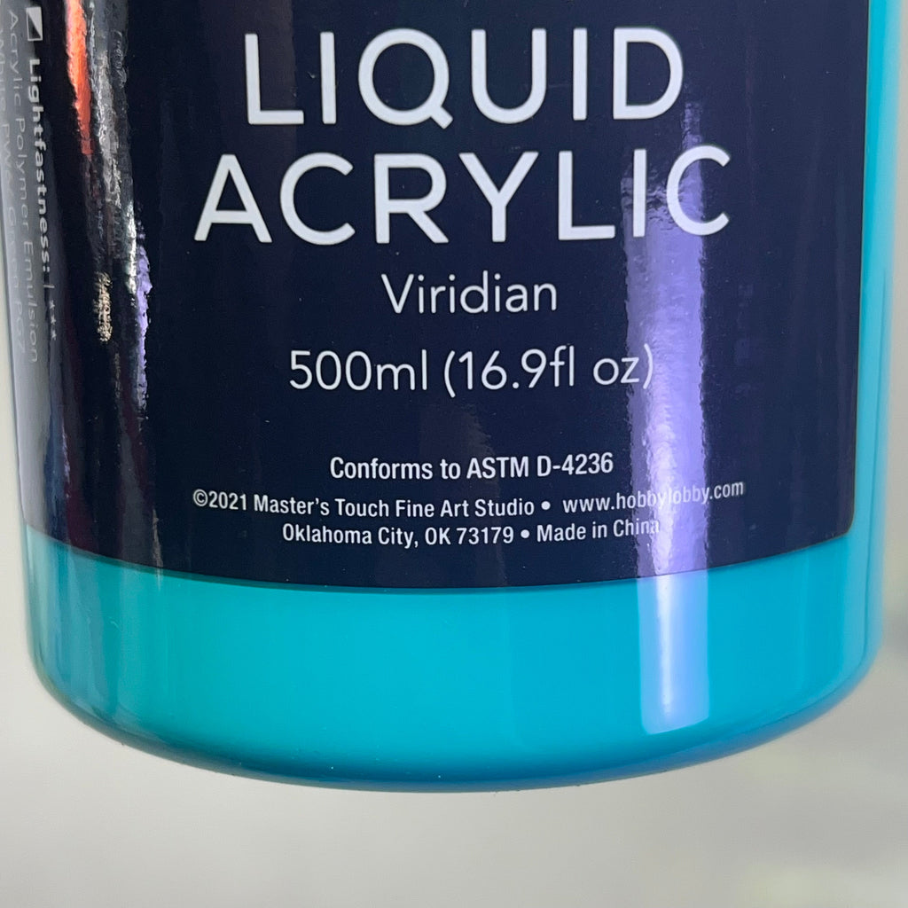 MASTERS TOUCH (2 PACK) Liquid Acrylic Artist Paint 16.9 oz Viridian 1820950
