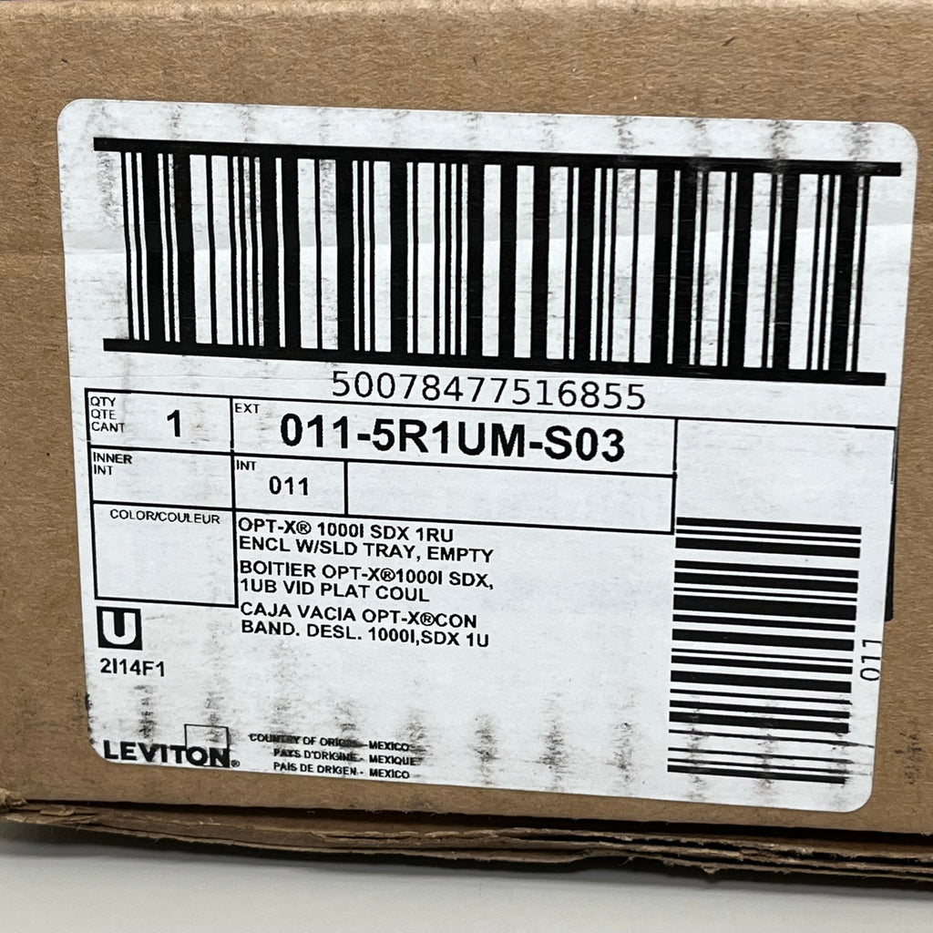 LEVITON OPT-X 1000i SDX 1RU Distribution and Splice Enclosure Empty 011-R1UM-S03