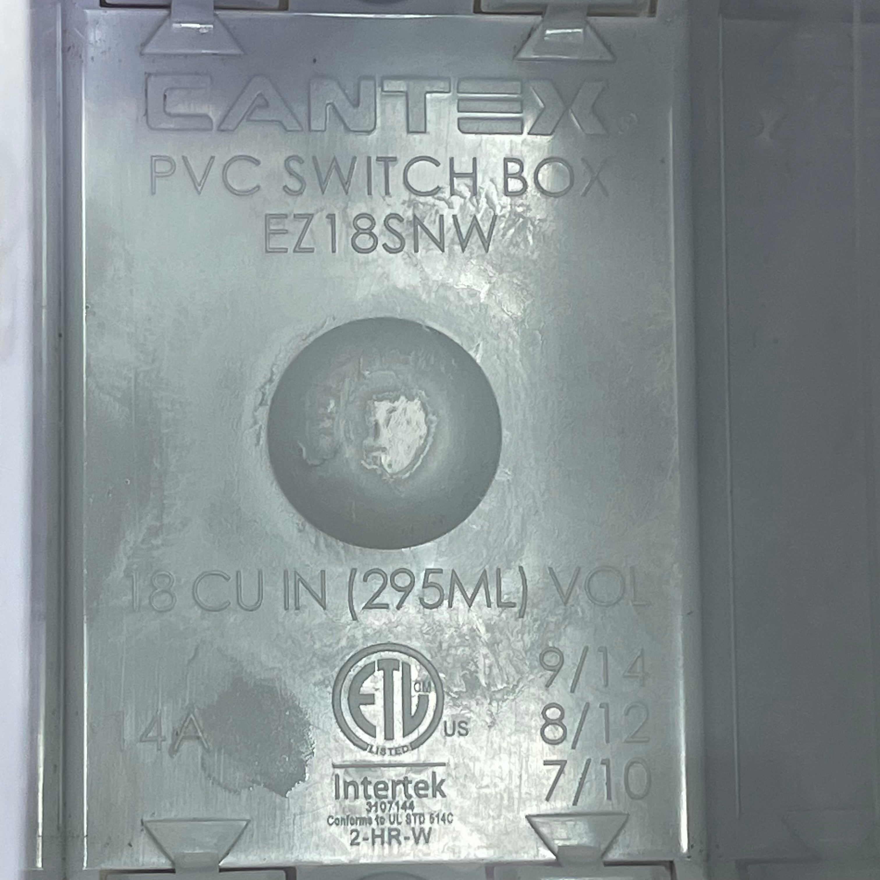 CANTEX (100 PACK) Switch/Outlet Box 18cu.in Grey EZ18SNW