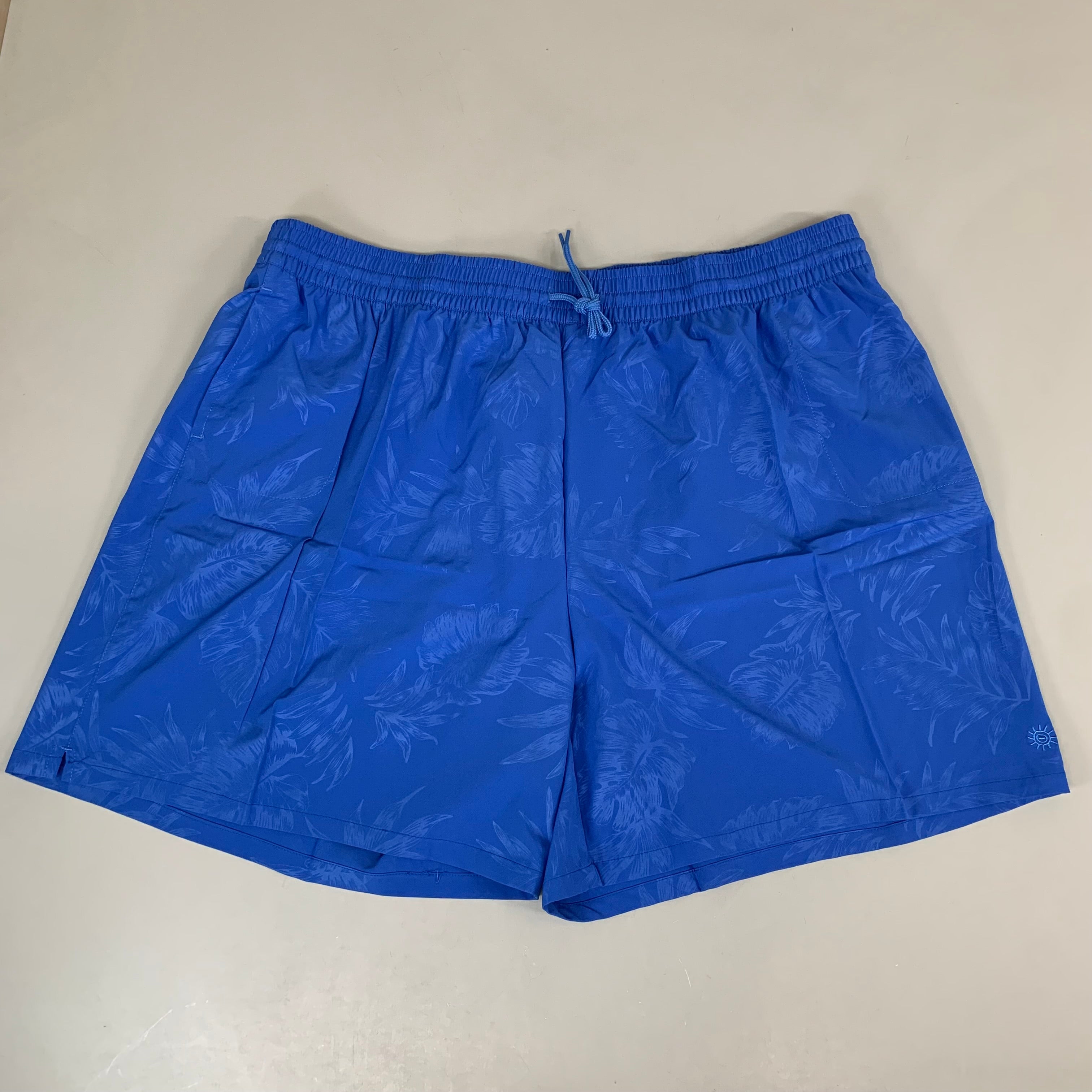 RAYA SUN Stretch Swim Style Shorts W/ Flower Design Women's 3X Blue/Gray
