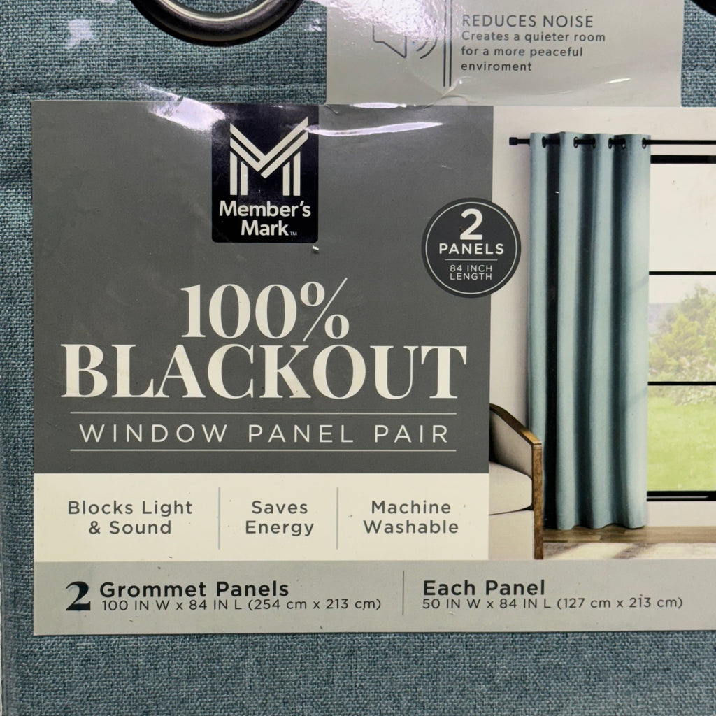 MEMBER'S MARK Window Panel Pair 100" W x 84" L, Blue