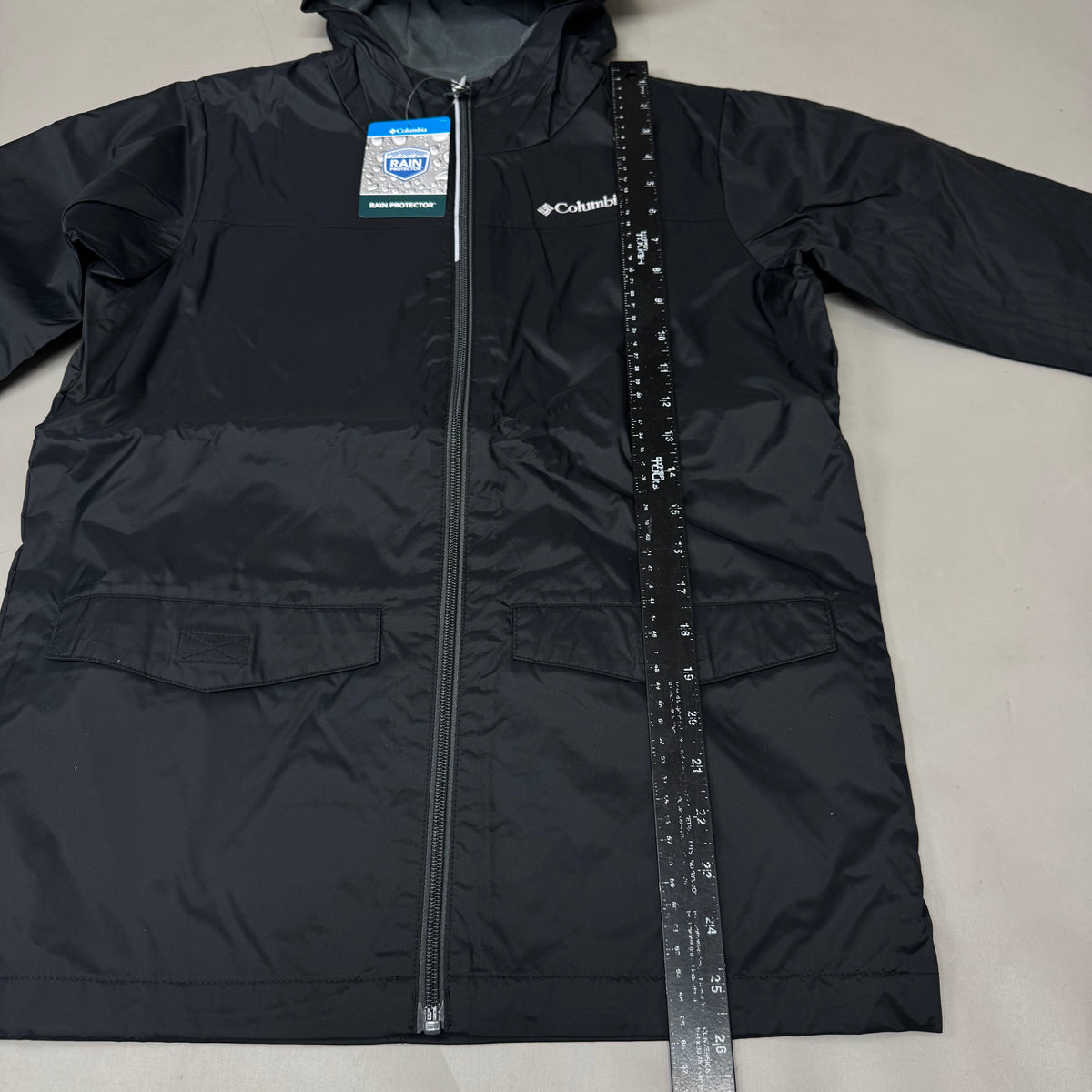 COLUMBIA Rain-Zilla Fleece Lined ZipUp Jacket Unisex Youth Sz L Black RB3418-015