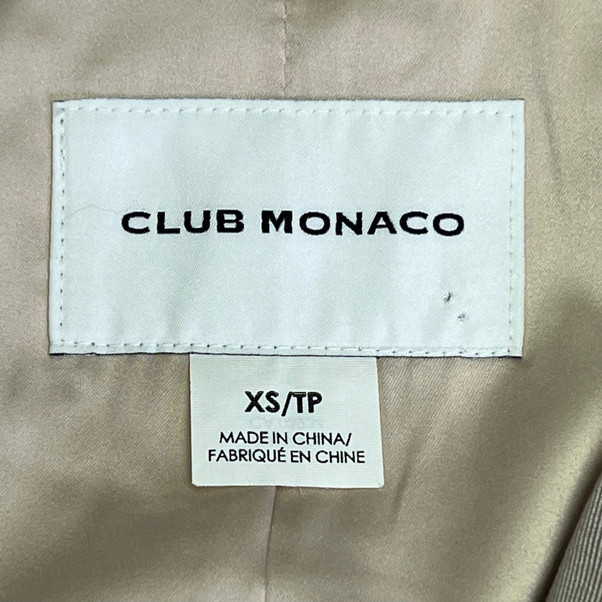 CLUB MONACO Long Trench Coat 100% Lyocell Shell Women's Sz ZS Light Khaki