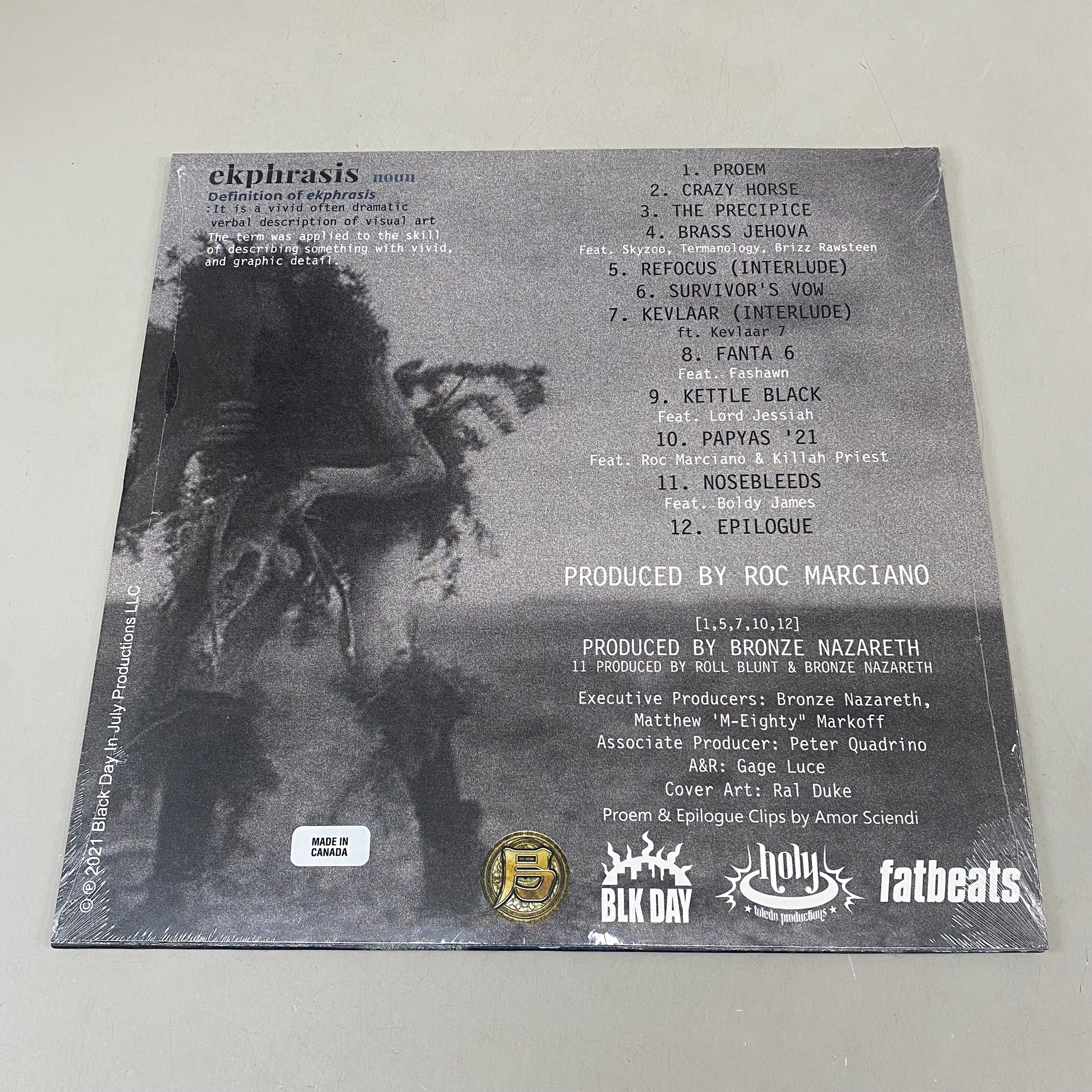 BRONZE NAZARETH & ROC MARCIANO Ekphrasis Vinyl Record  12 Songs