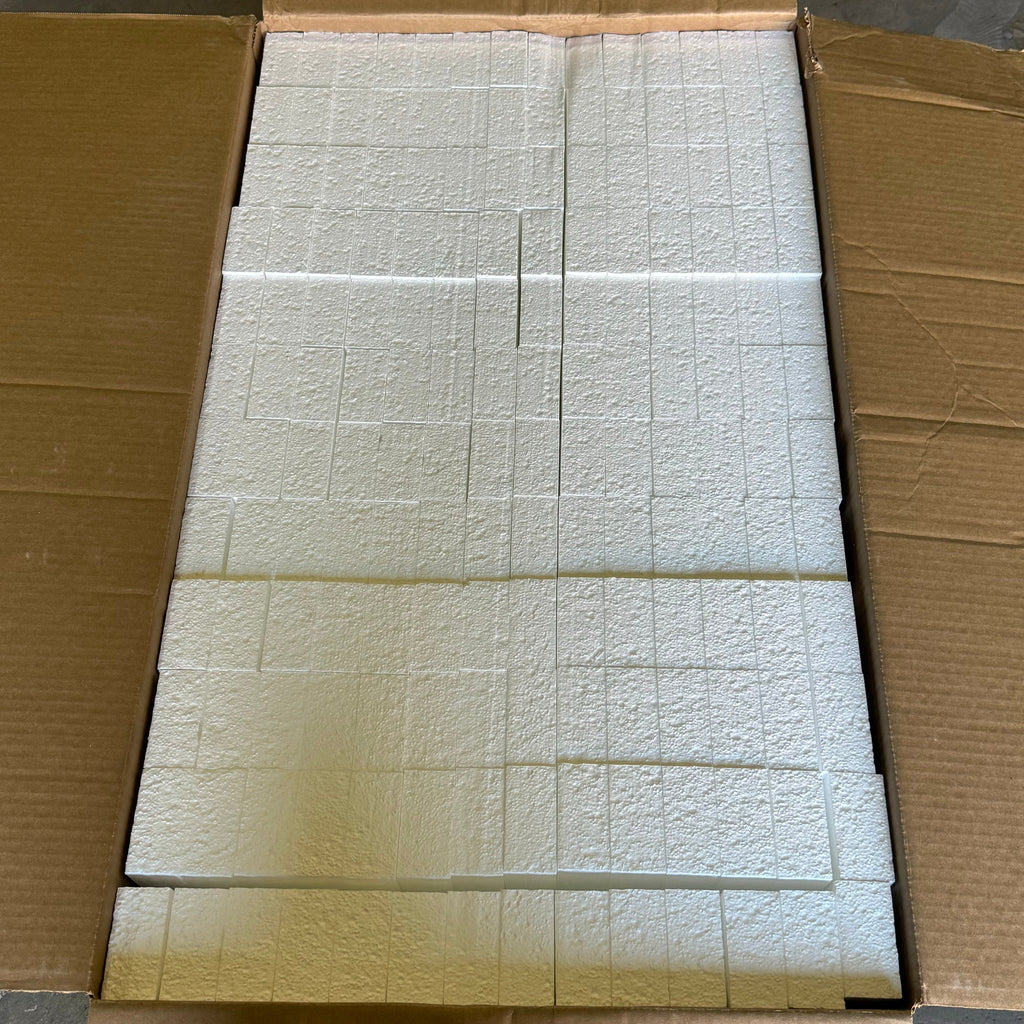 ZA@ NUCOR 168PK Rectangular Styrofoam 23”Lx3”Wx1-1/2”T White