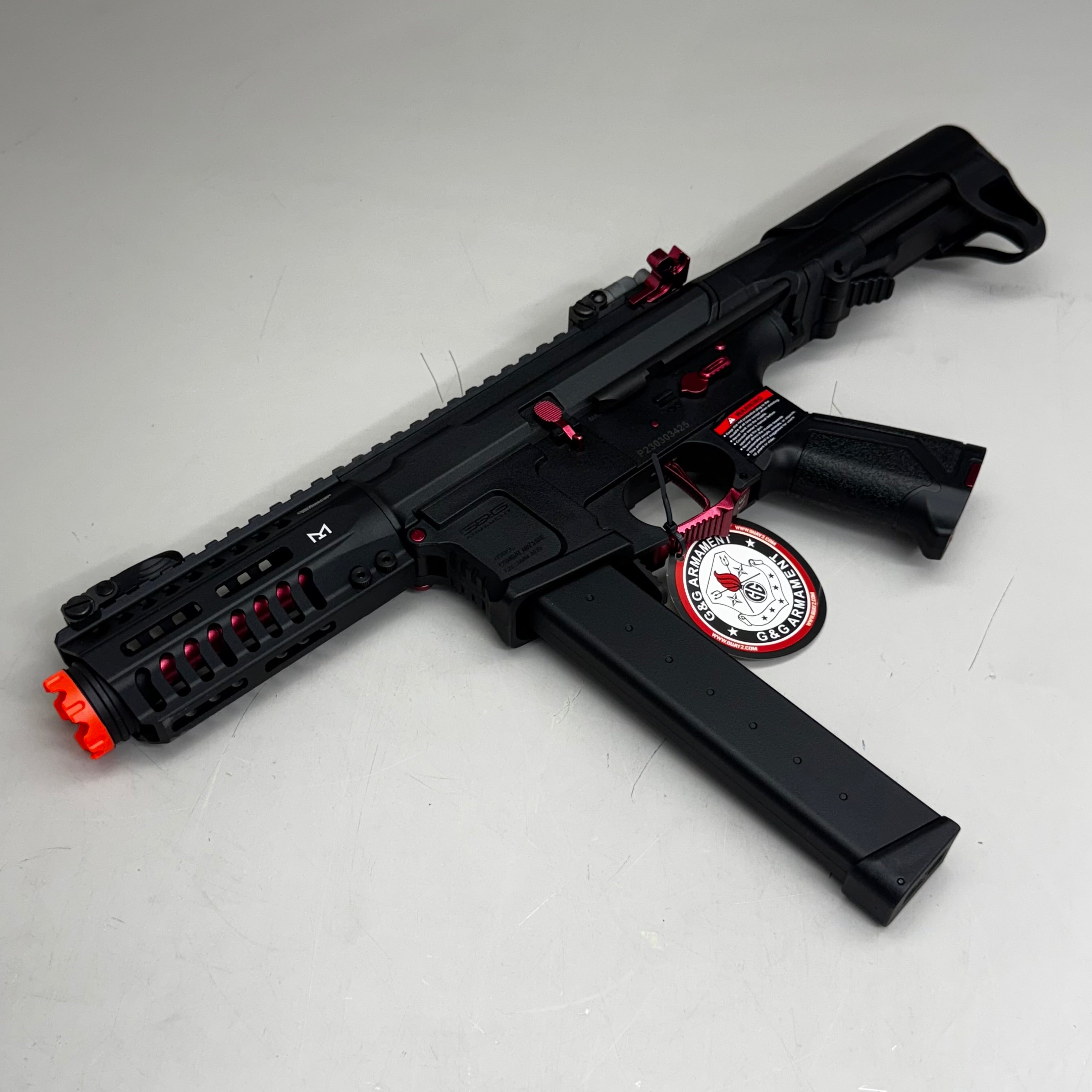 G & G ARMAMENT Airsoft Combat Machine Super Rangers Fire ARP 9 Series Black & Red