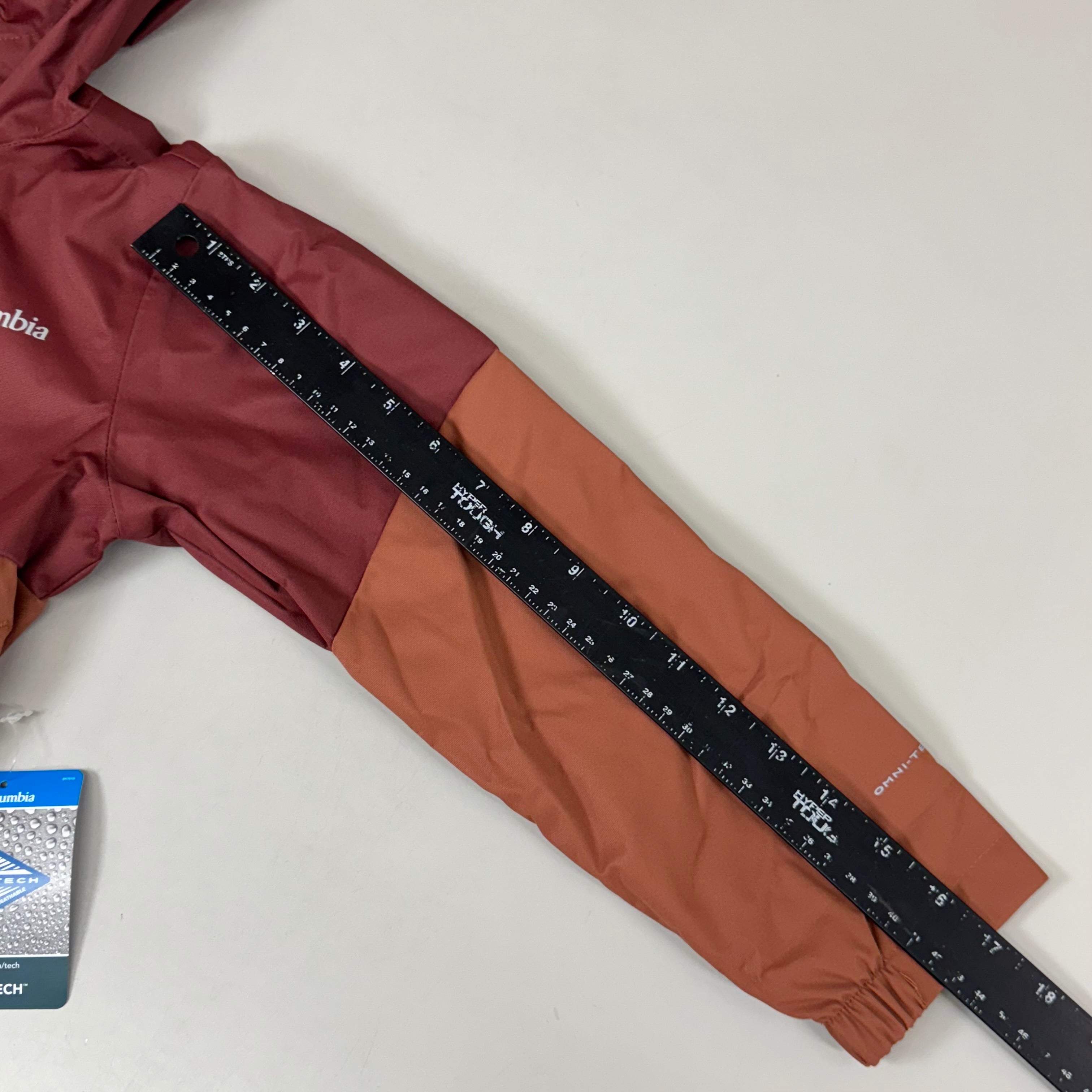 COLUMBIA Hikebound Jacket Waterproof Breathable Omni-Tech Youth XXS Spice Auburn