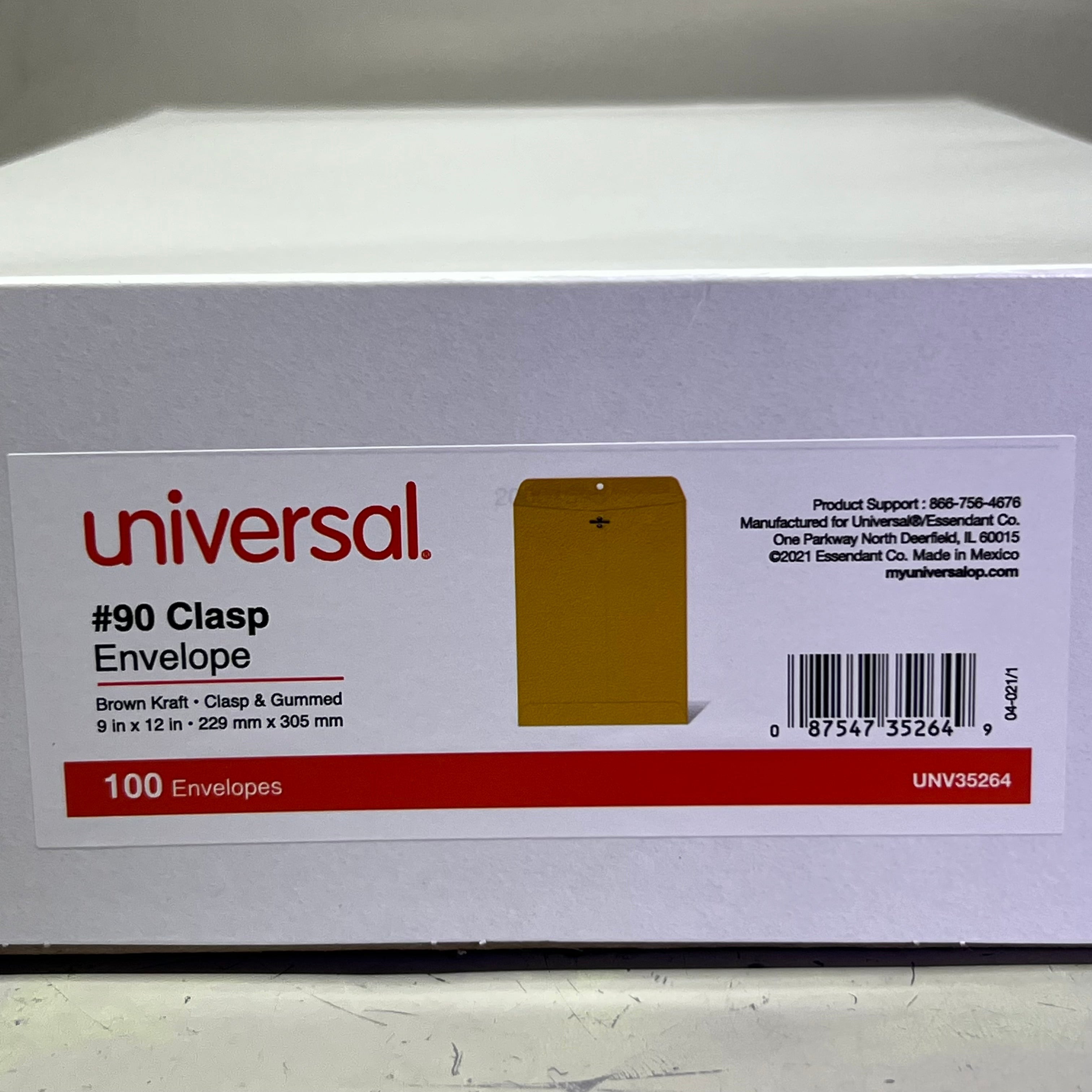 UNIVERSAL (200 ENVELOPES) Clasp Envelope Kraft #90 Yellow, 9"x12" UNV35264