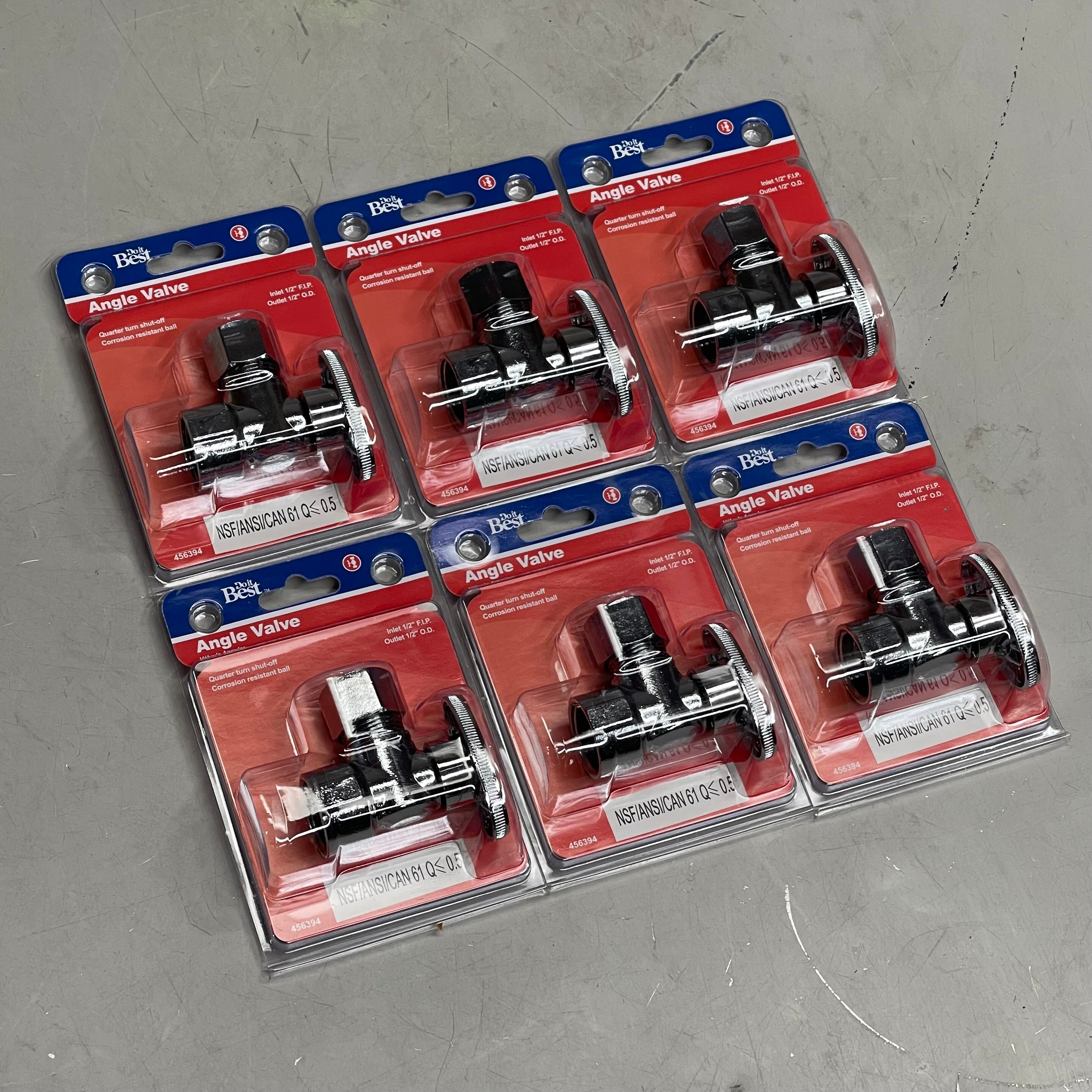 DO IT BEST (6 PACK) Quarter Turn Angle Valve 1/2" FIP x 1/2" OD 456394 DIB51-1PCLF