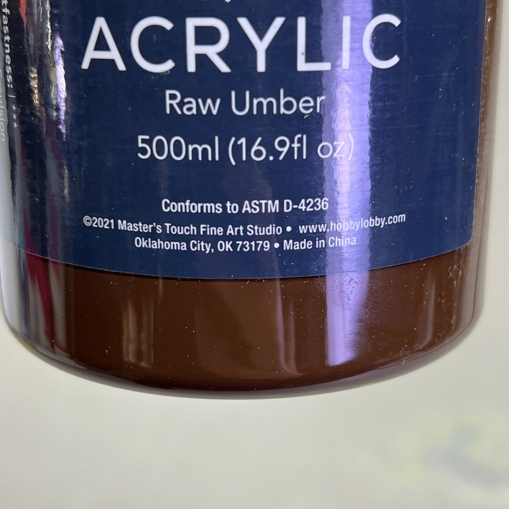 MASTERS TOUCH (2 PACK) Liquid Acrylic Artist Paint 16.9 Fl Oz Raw Umber 1818970