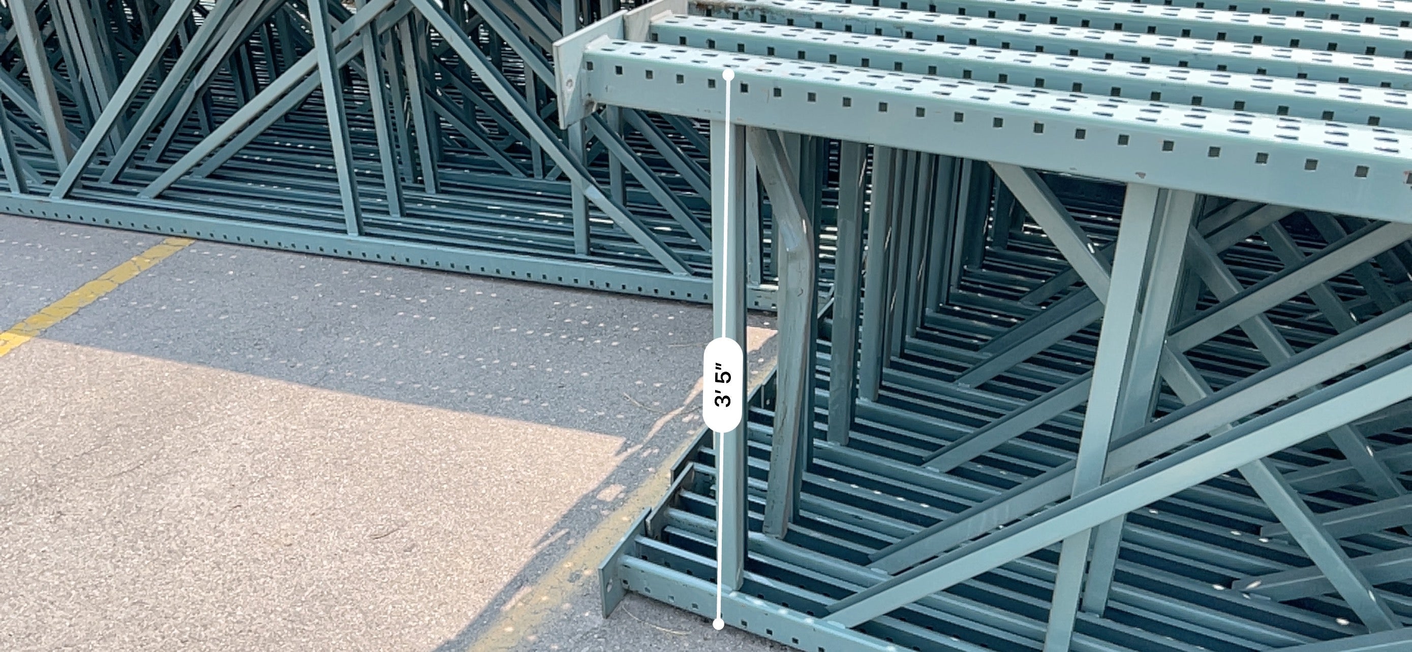 INTERACK Pallet Rack Upright Teardrop Style (Round & Angular) (16ft) 192”H x 42”D (Pre-Owned)