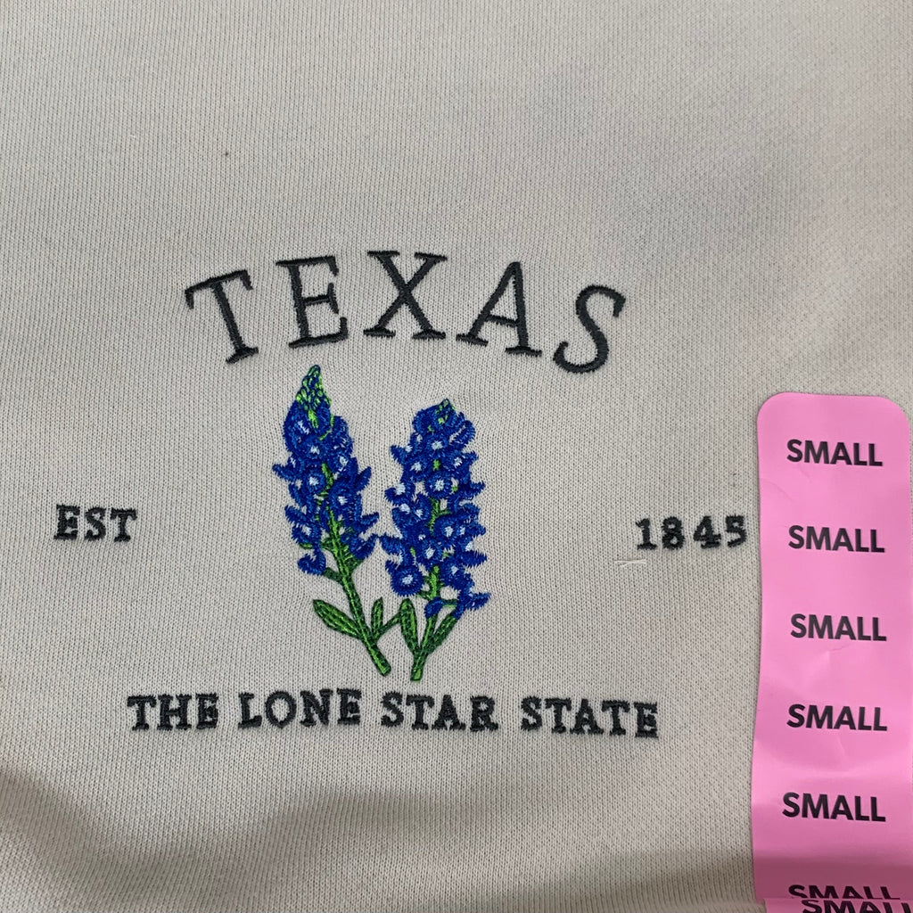 STATE OF MINE Women's Texas Lone Star State Sweatshirt Sz-Small Stone 15711