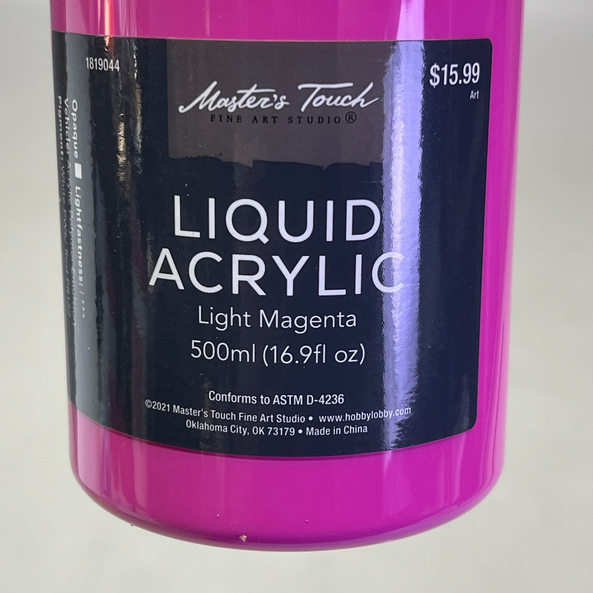 MASTERS TOUCH (2 PACK) Liquid Acrylic Artist Paint 16.9 oz Light Magenta 1819044