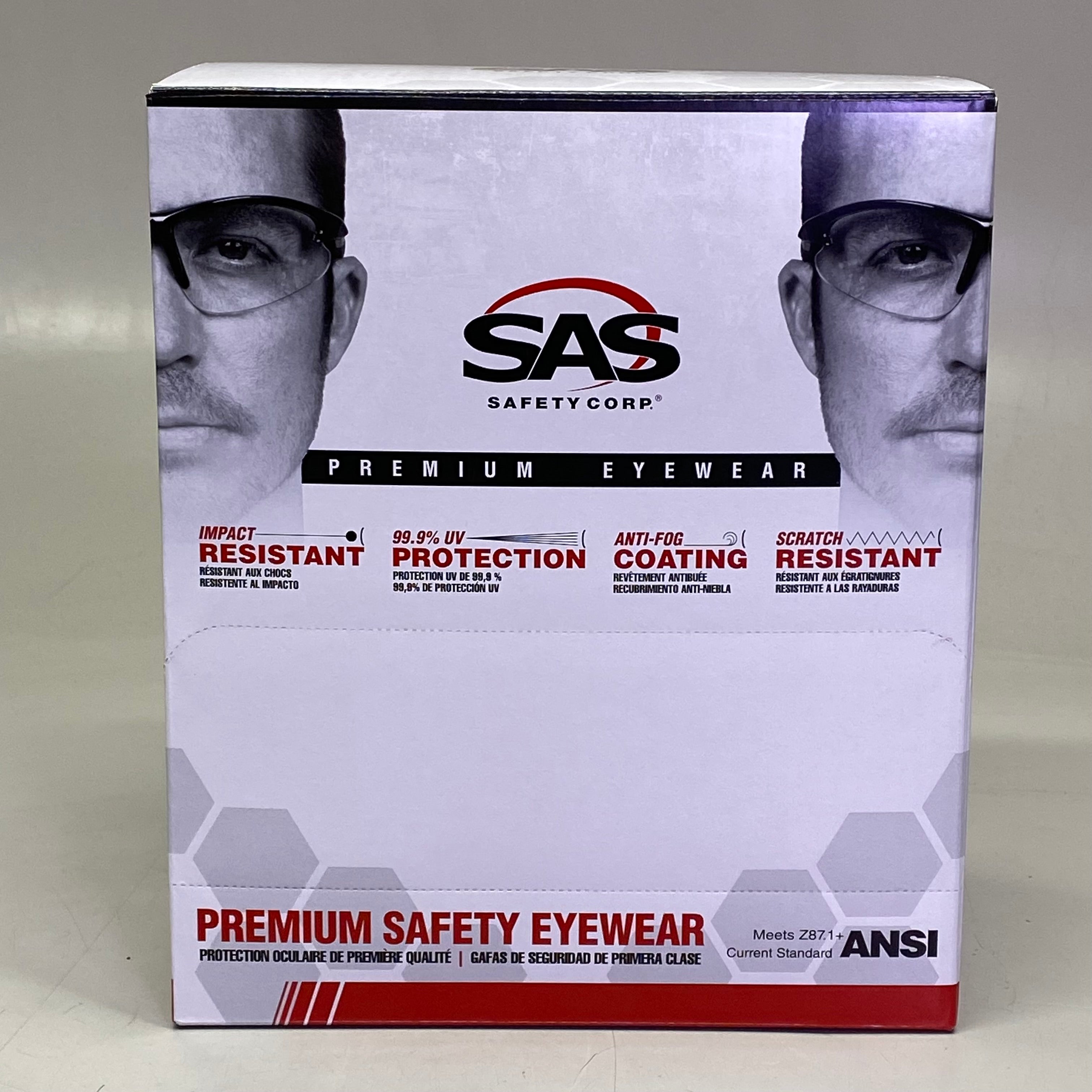 SAS SAFETY CORP (12 PACK) Premium Safety Eyerwear Black Frame/Clear Lens 540-0200