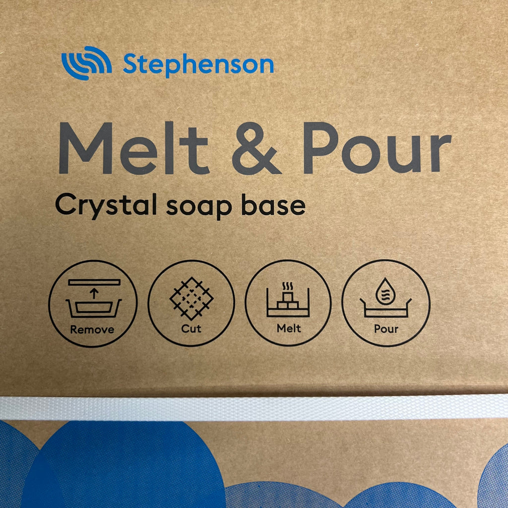 STEPHENSON Melt & Pour Crystal Clear Soap Base Sz 12" L X 11" W X  6.5" H