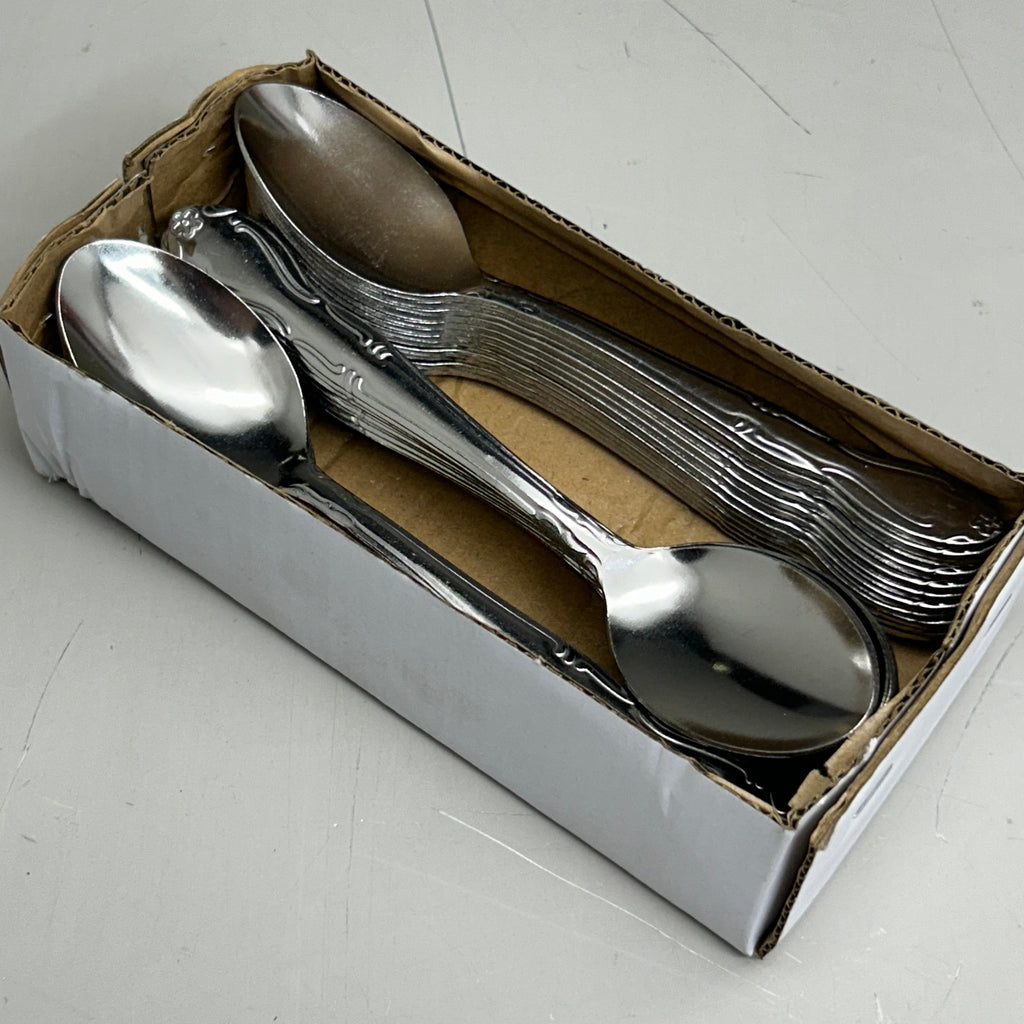 ABC (36 Pack) Stainless Steel Flora Stamped-Teaspoons FLO-01 (New Other-Distressed Packaging)