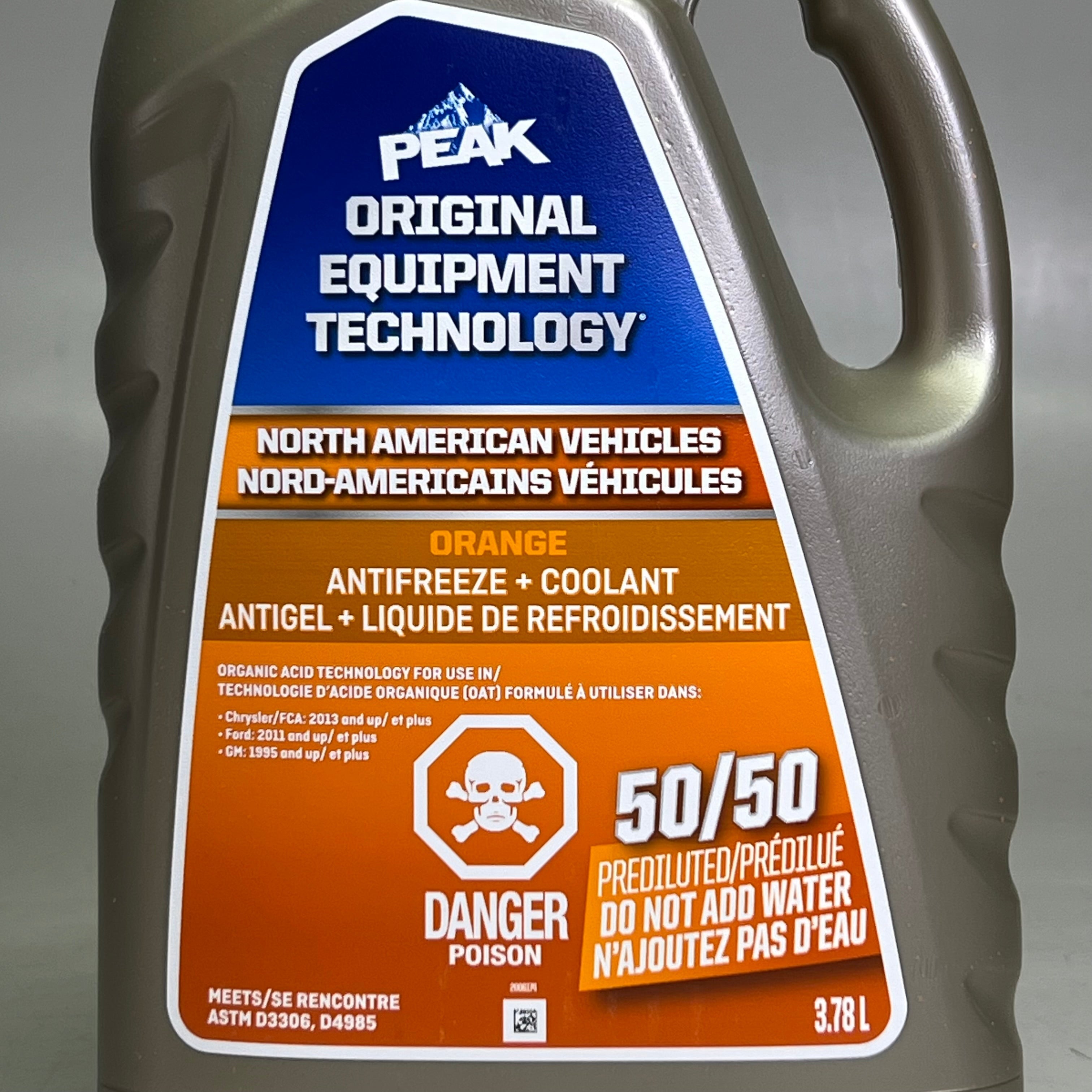 PEAK (3 PACK) 50/50 Antifreeze & Coolant 1 Gal. D3306/D4985, Orange