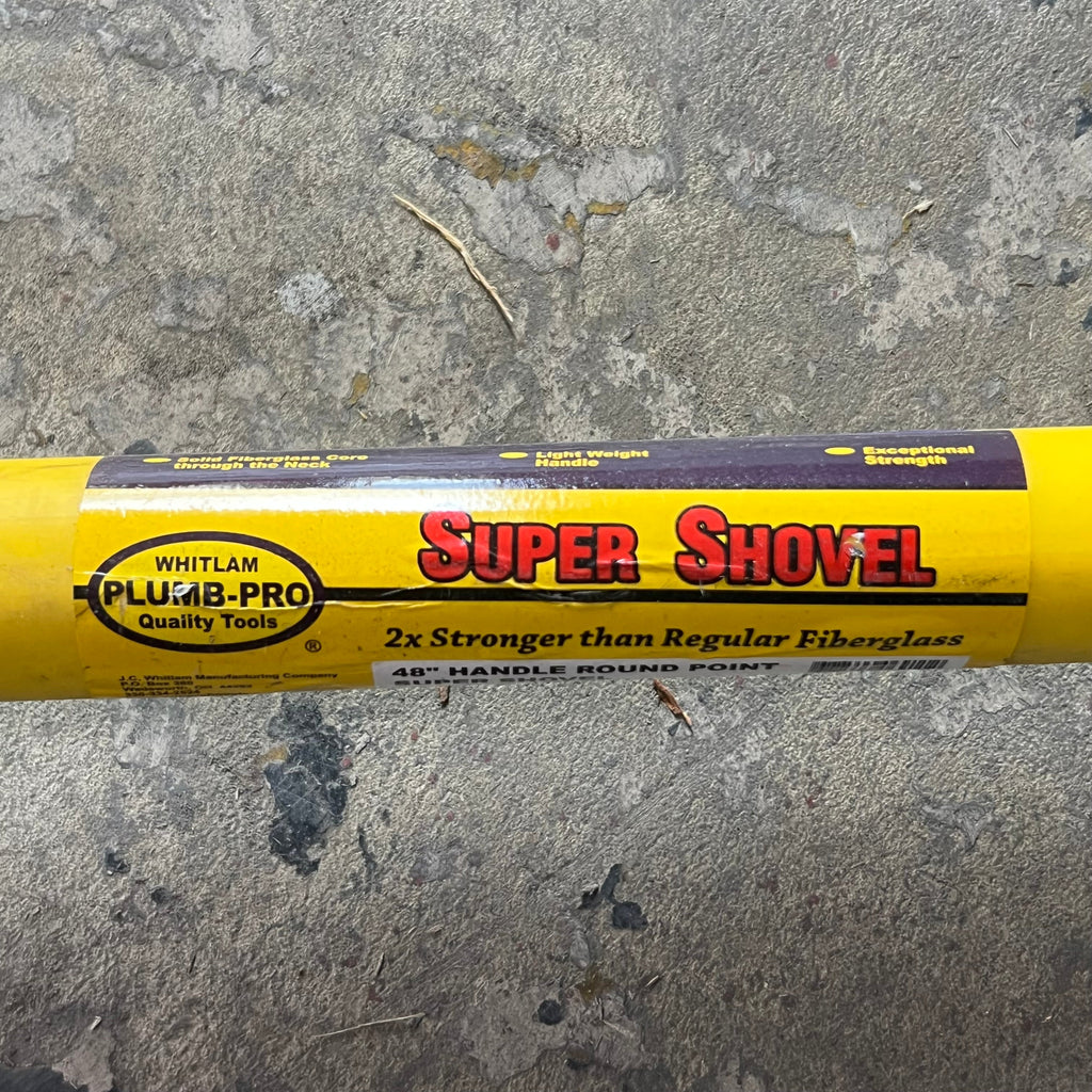 PLUMB-PRO Handle Round Point Super Shovel Sz 48", Yellow & Black 283