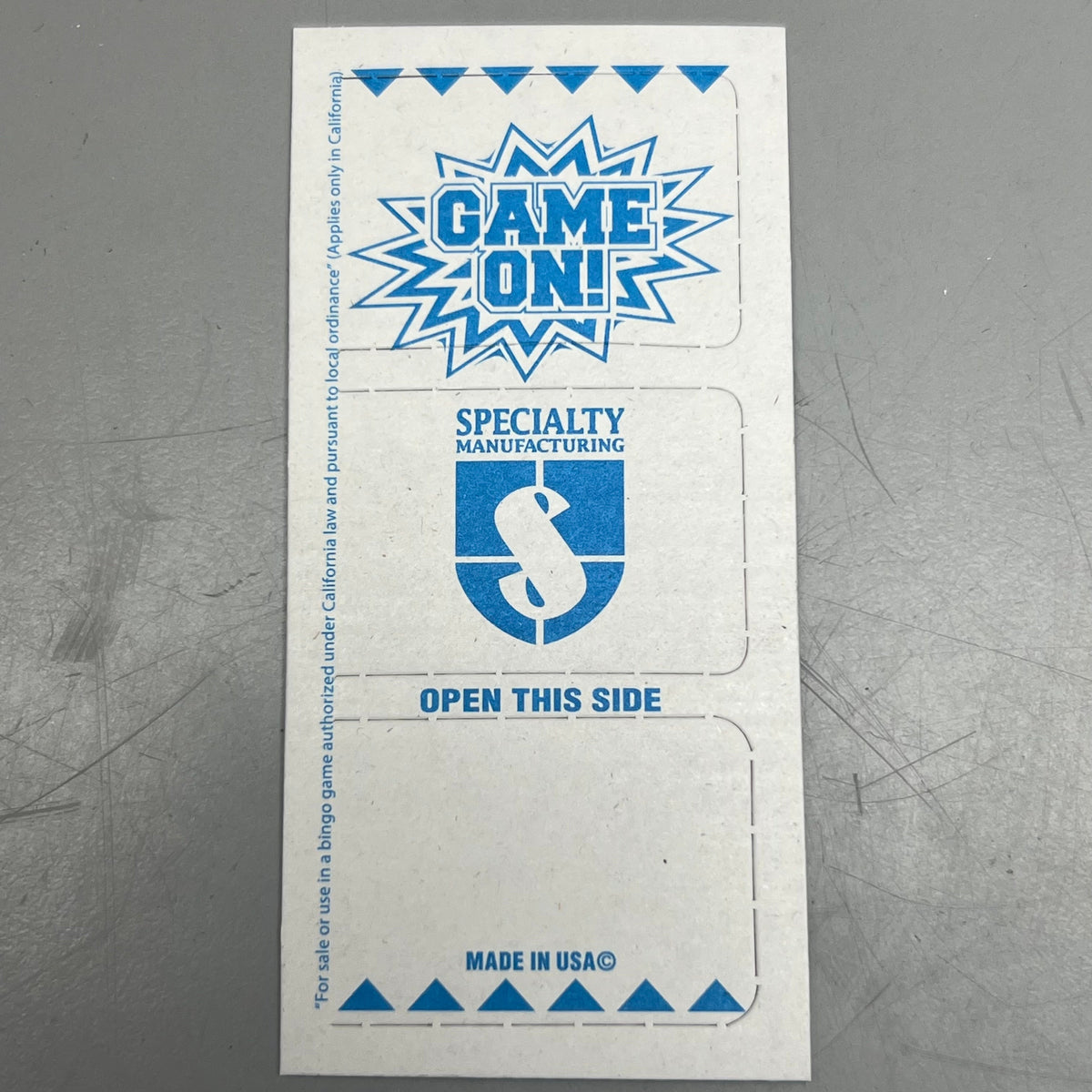 SPECIALTY MANUFACTURING Trips to Win 8160 Cards 3.875"x1.875"
