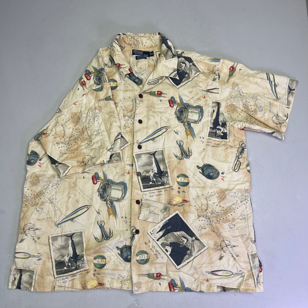 POLO BY RALPH LAURN Vintage Camp 100% Cotton Men's Sz XL Tan