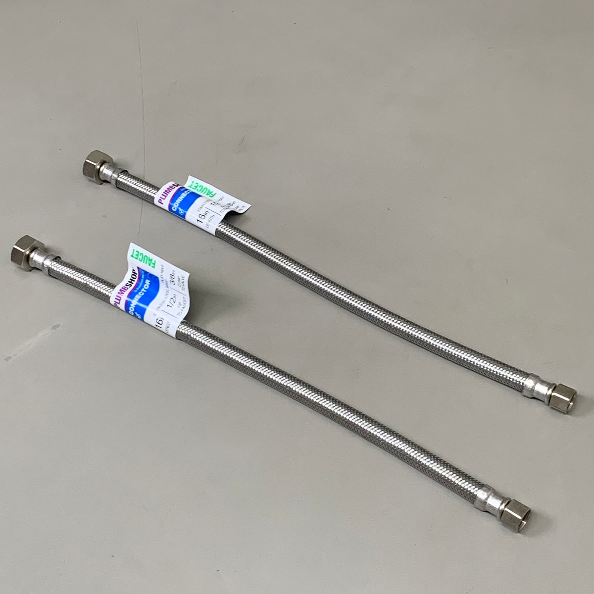 PLUMBSHOP (2 PACK)Faucet Connector Stainless Steel Braid 3/8"&13/8" FIP PLS1-16KC
