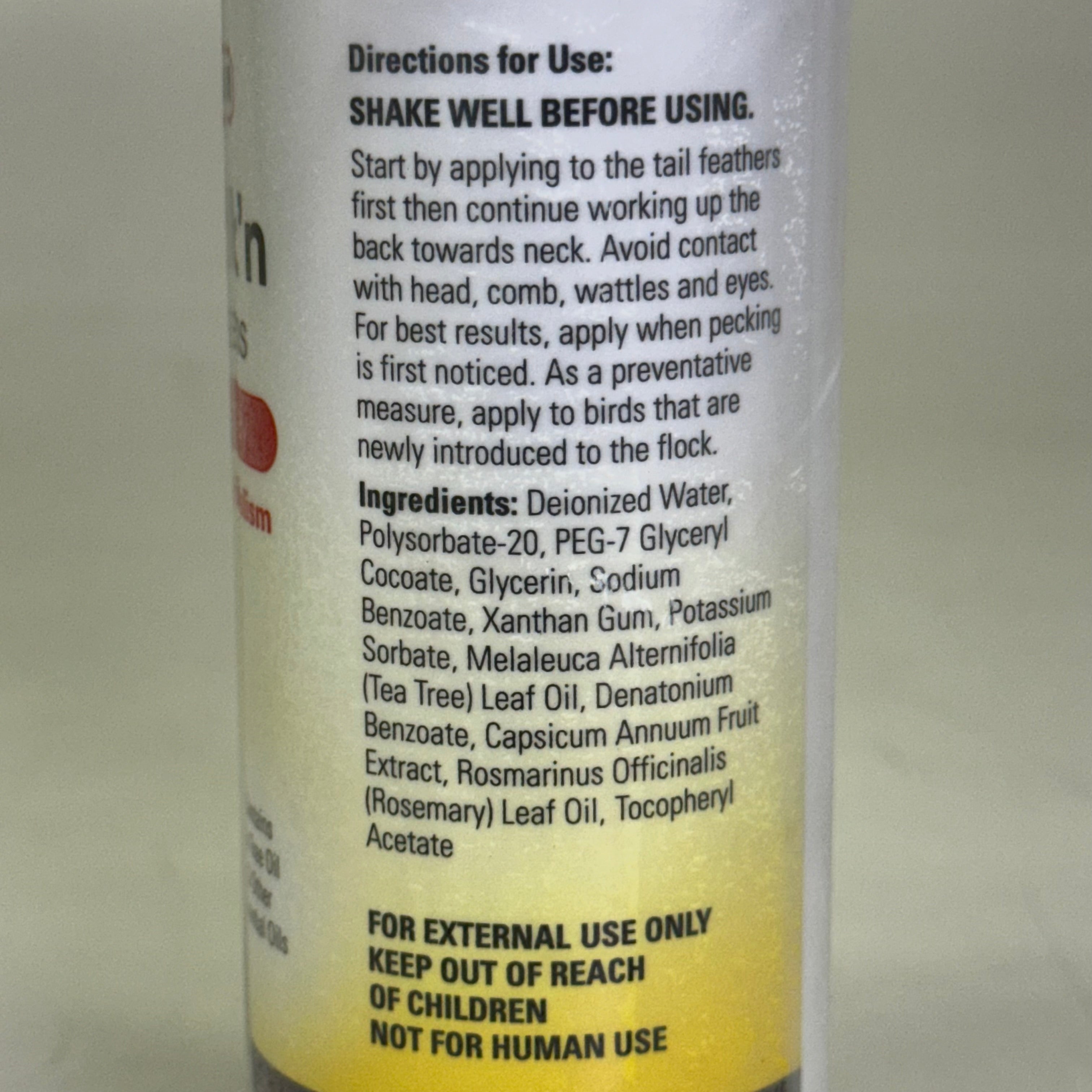 NO PICK'N (2 PACK) For Chickens Hydrogel Spray 8 fl oz White