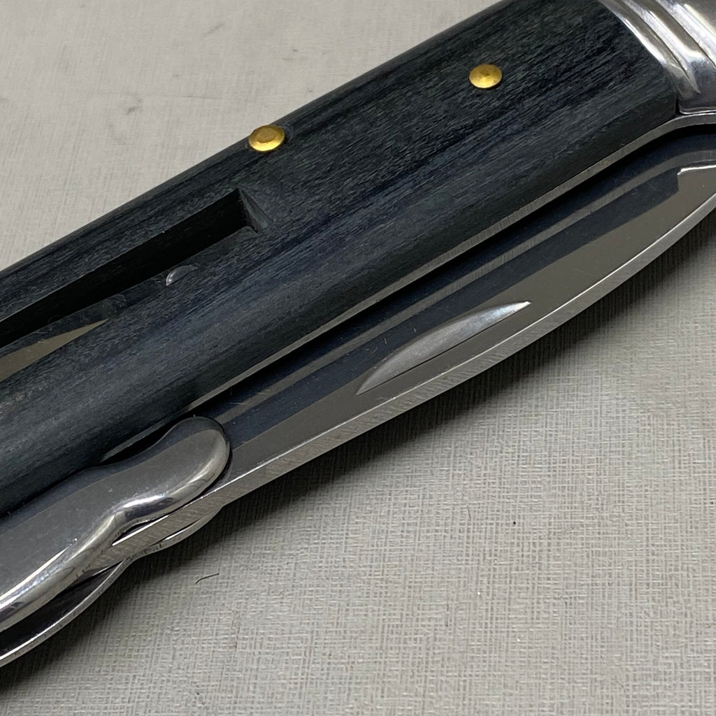 ZA@ ARMED FORCE TACTICAL Handcrafted OTF Pocket Knife 3.5" Blade 8" KnifeBlue Wood ST-10BK