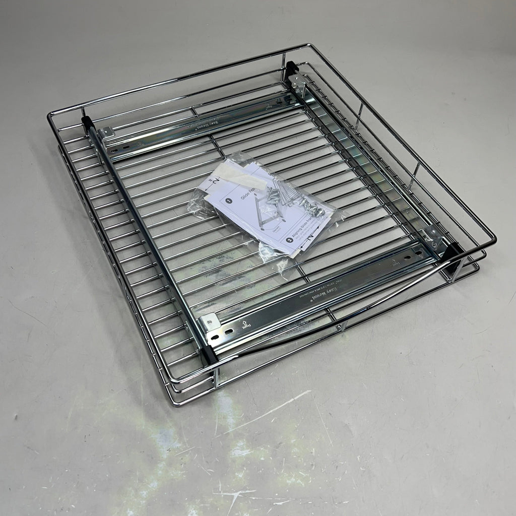 LYNK Easy Mount Professional Roll Out Cabinet Organizer 17"x18" Chrome 401718WB