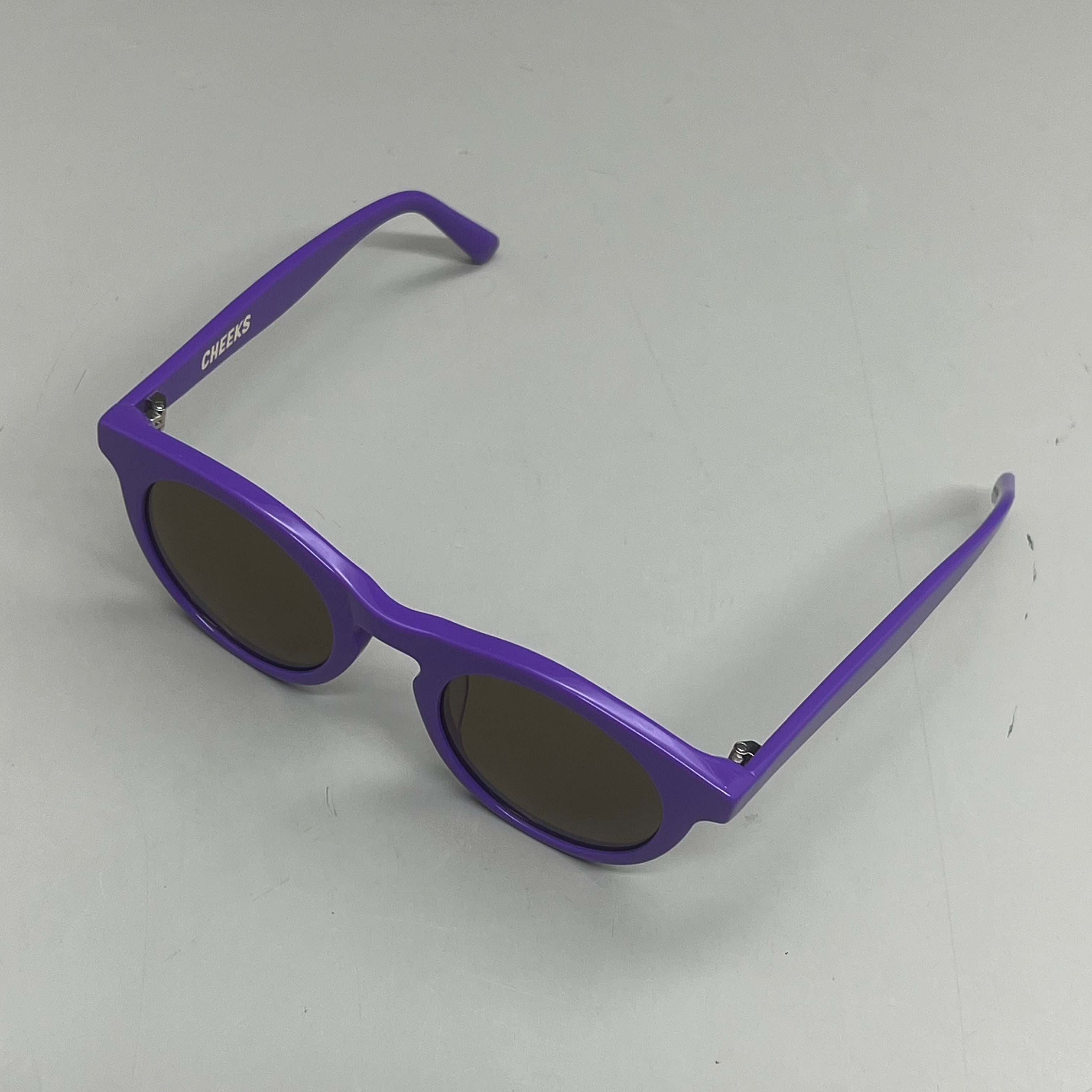 FRIDA MAE CHEEK Clemente Round Polarized Lens Sunglasses Purple SUN-ROUND-PUR AS-IS