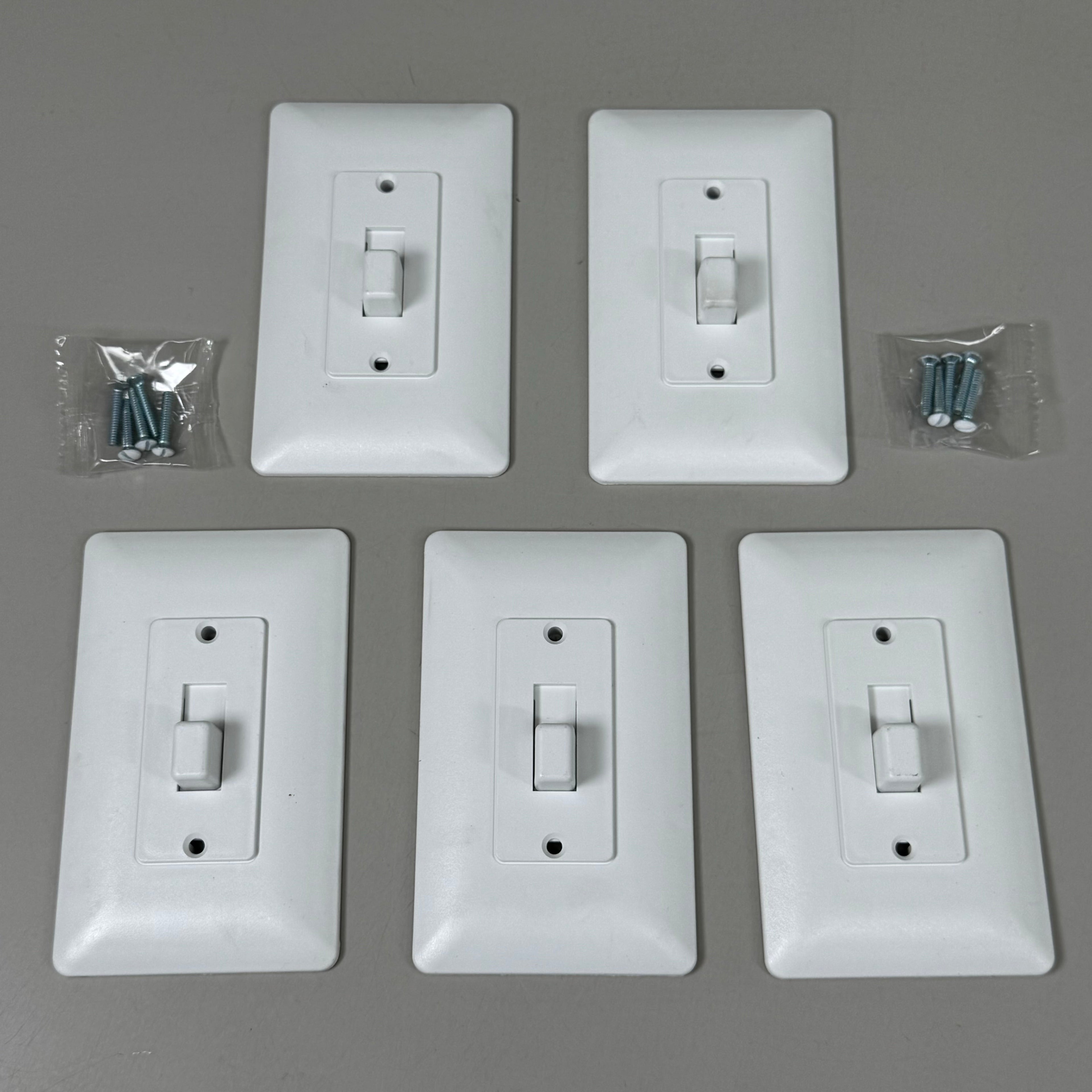 TITAN3 (5 PACK!) 1-Gang Toggle Cover-Up Wall Plate 5" x 3" White TPPCW-T-5