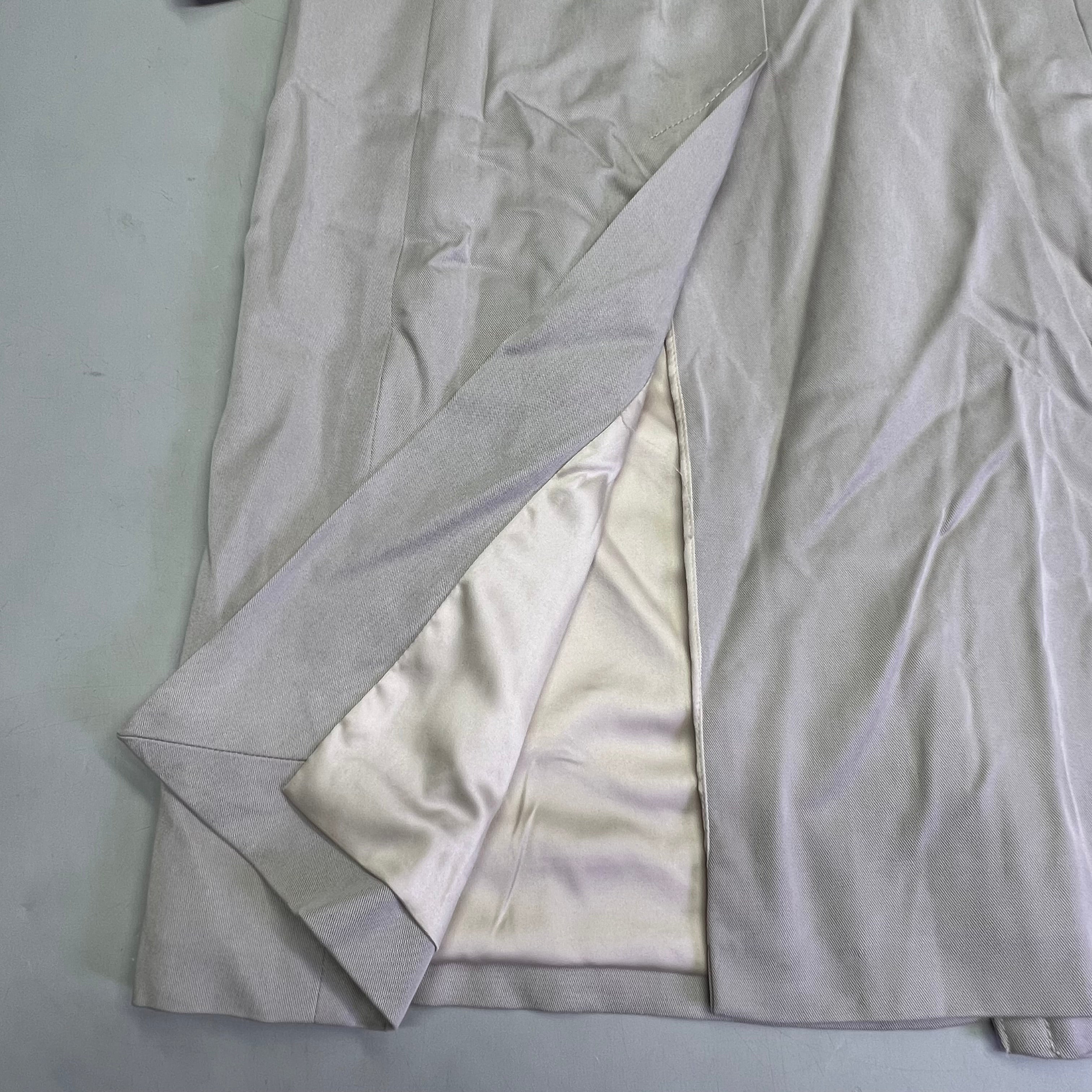 CLUB MONACO Long Trench Coat 100% Lyocell Shell Women's Sz ZS Light Khaki