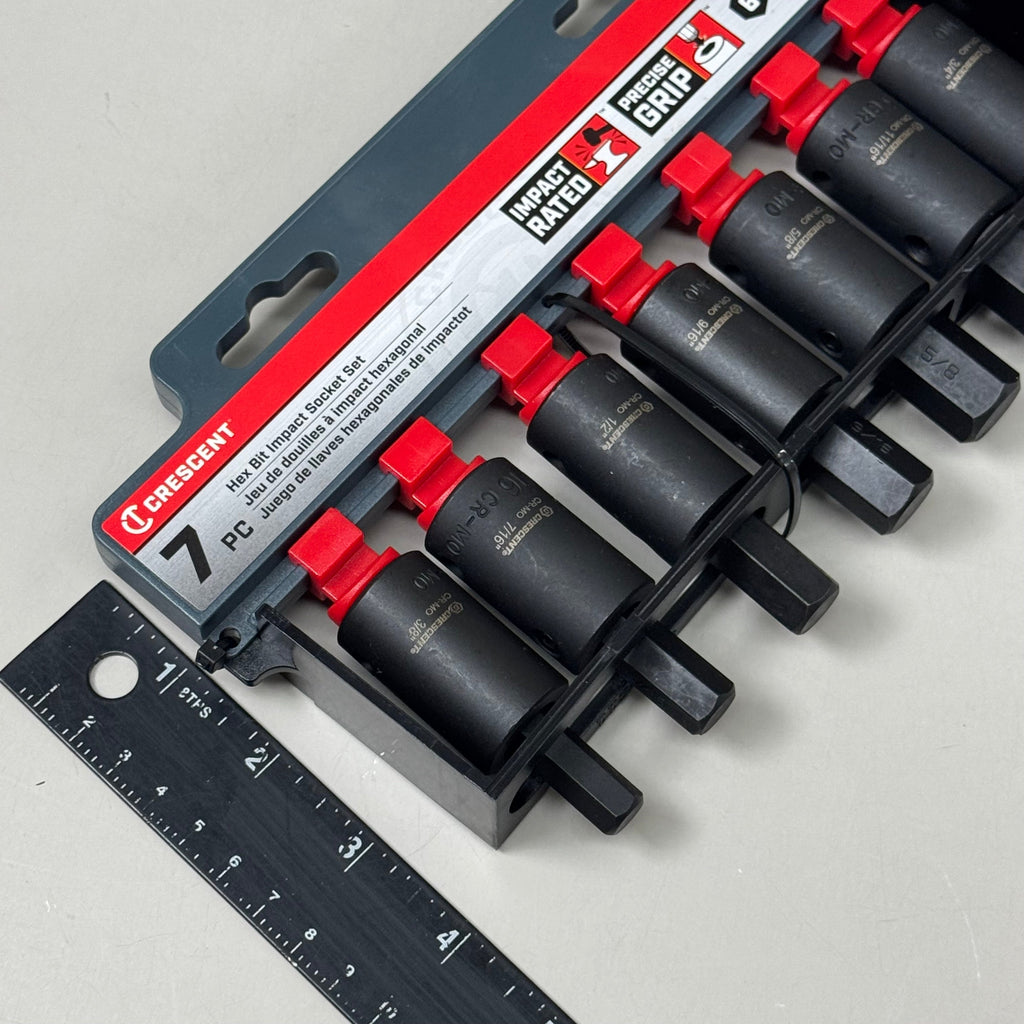 CRESCENT (7 pc) Assorted Sizes X 1/2 in. Metric 6 Point Hex Bit Socket Set CIMBS11