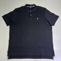 U.S. POLO Interlock Polo Shirt W/ Embroidered Logo Men's Sz 2XL Black 23000123