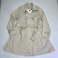 CAROLINA HERRERA Trench Coat Dot 55% Silk Lined Women's Sz S Khaki (Pre-Owned)