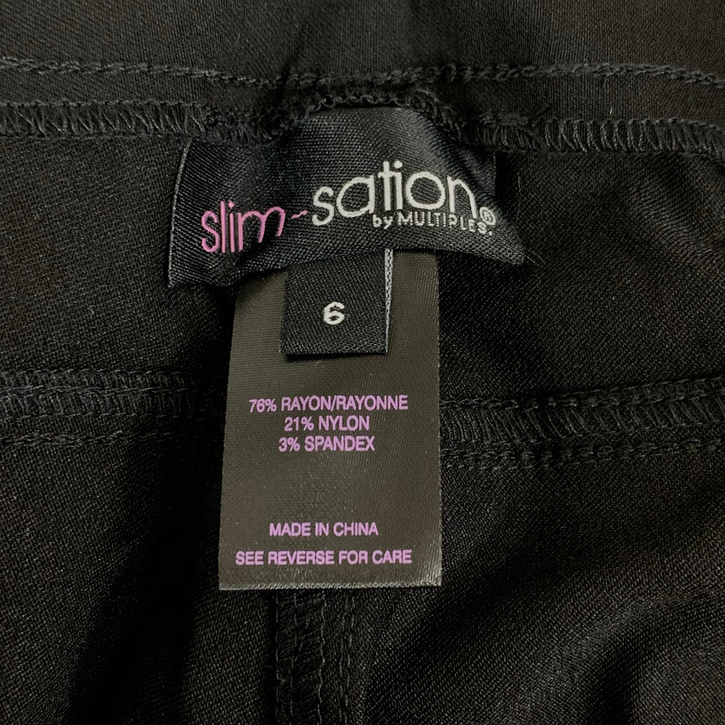 MULTIPLES Narrow Leg Pant  Petite Women's Sz 6 Black M2604P