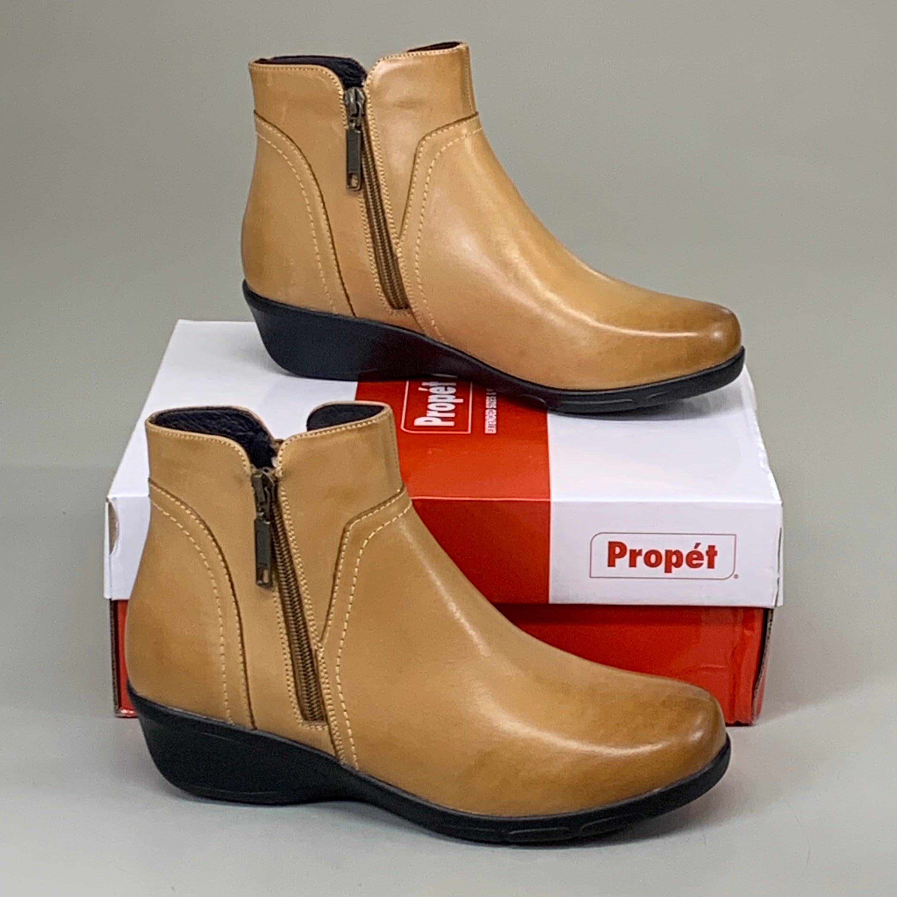 PROPET Waverly Leather Walking Ankle Boot Women's SZ 8.5 Tan WFX085LTANM-08H