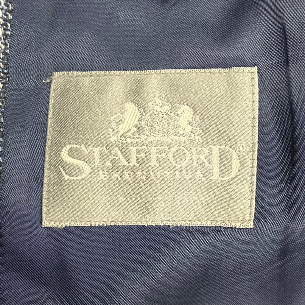 STAFFORD EXECUTIVE 100% Silk Blazer Salt & Pepper  Men's Sz 42R Blue/Black