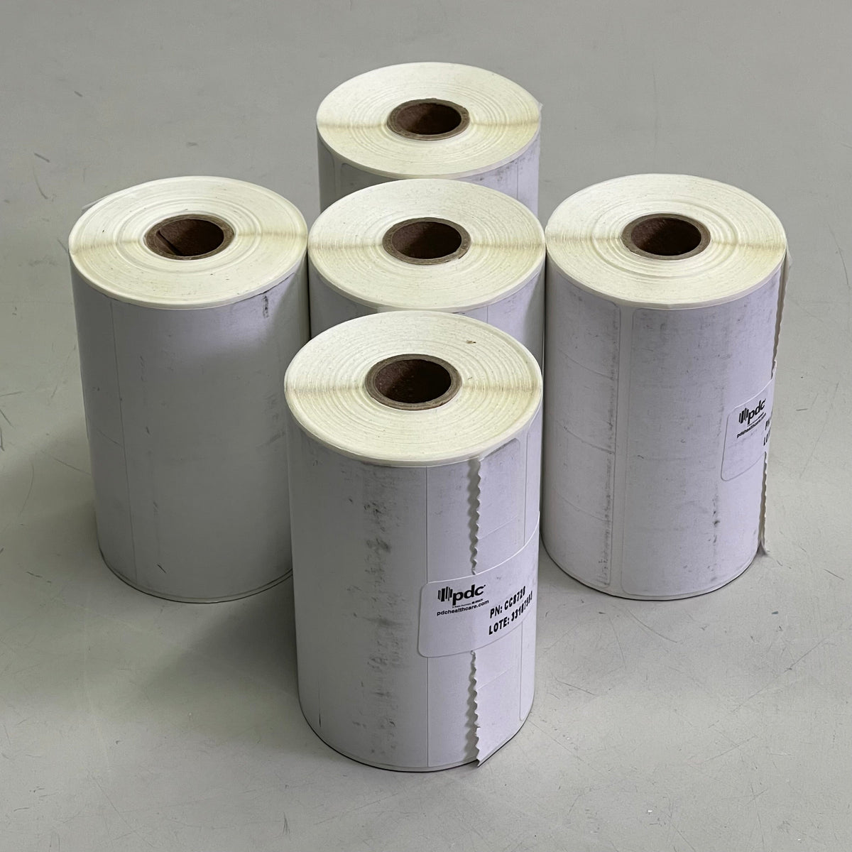PDC (5 PACK) Thermal Wristband 155/Roll, 4" x 4-1/2" Bands White CC8728