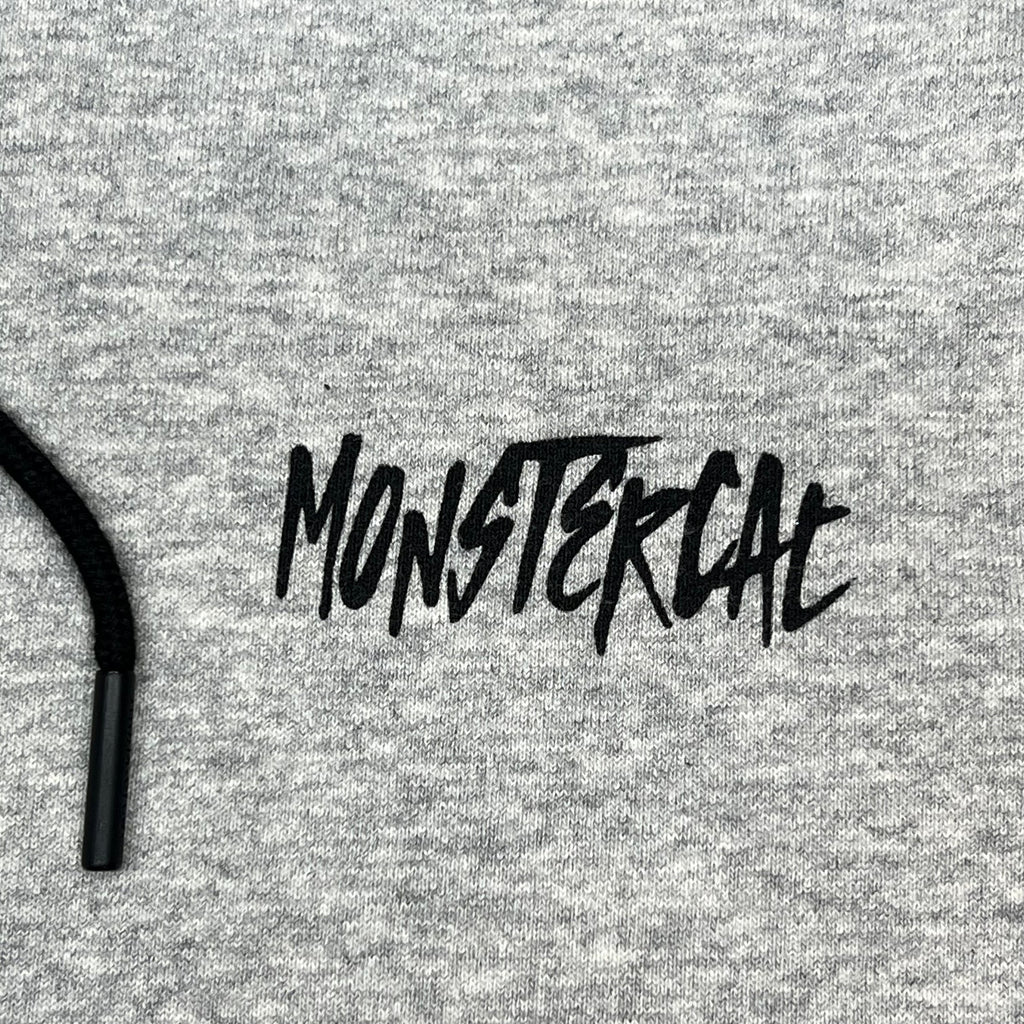 MONSTERCAT Records Hooded Pullover Sweatshirt  Men's Sz XS Heather Grey / Black