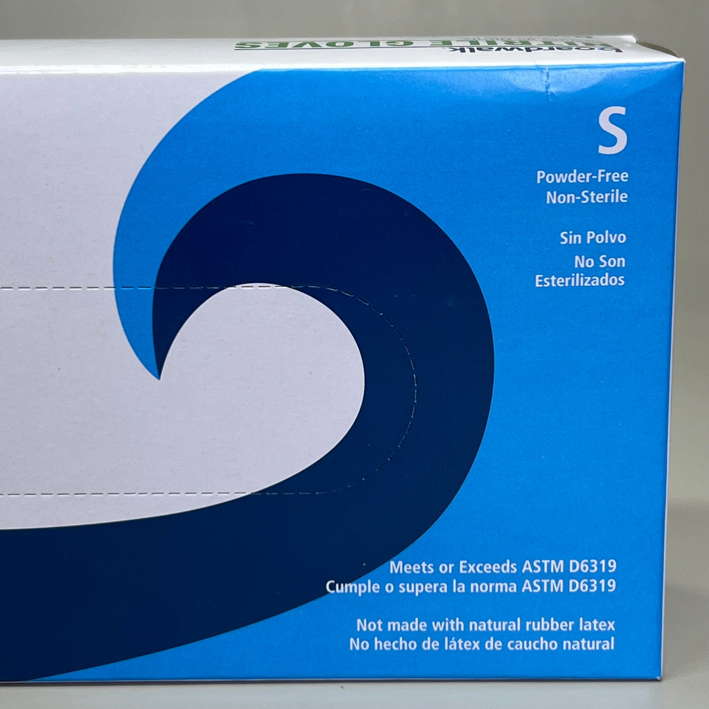BOARDWALK (100 Gloves) Disposable Nitrile Gloves Sz S, Blue BWK380SBXA