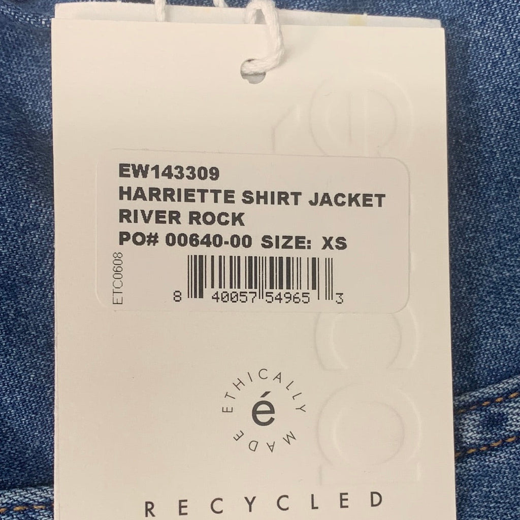 ETICA Harriette Shirt Jacket w/ Front Top Pockets & Collar River Rock Size XS EW143309