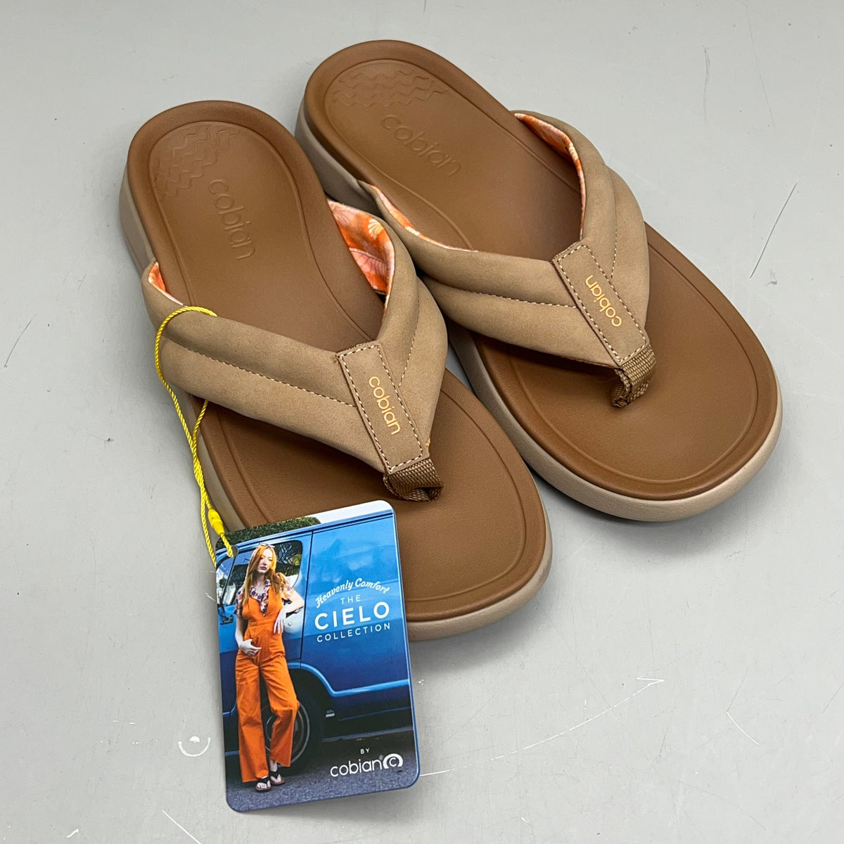 COBIAN Darby Synthetic Suede Strap Sandals Women's Sz 10, EU 41 Tan DAR24-230-10