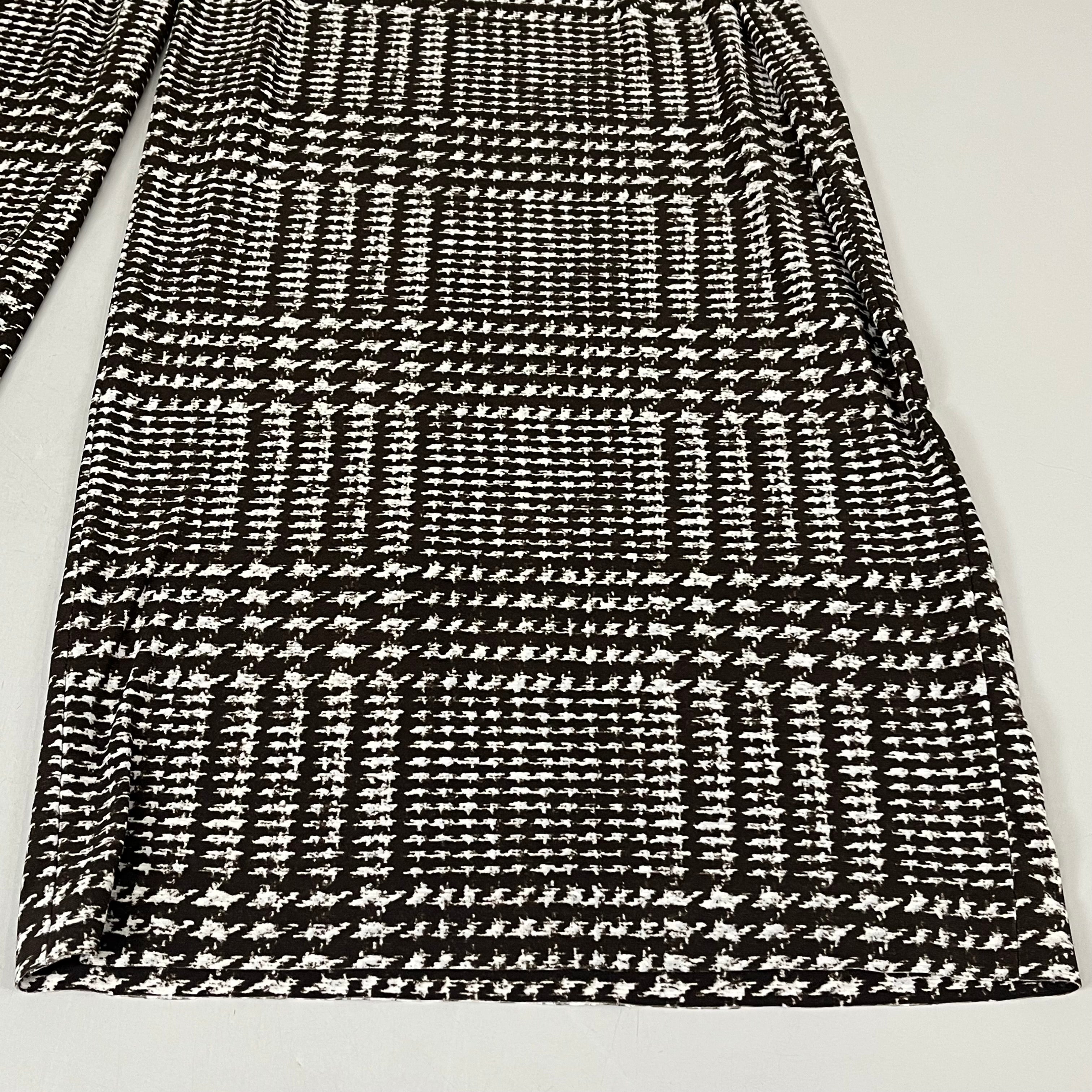 NORMA KAMALI High Waist Pleat Pant Women's Sz L/36 Chocolate Glenn Plaid Tweed