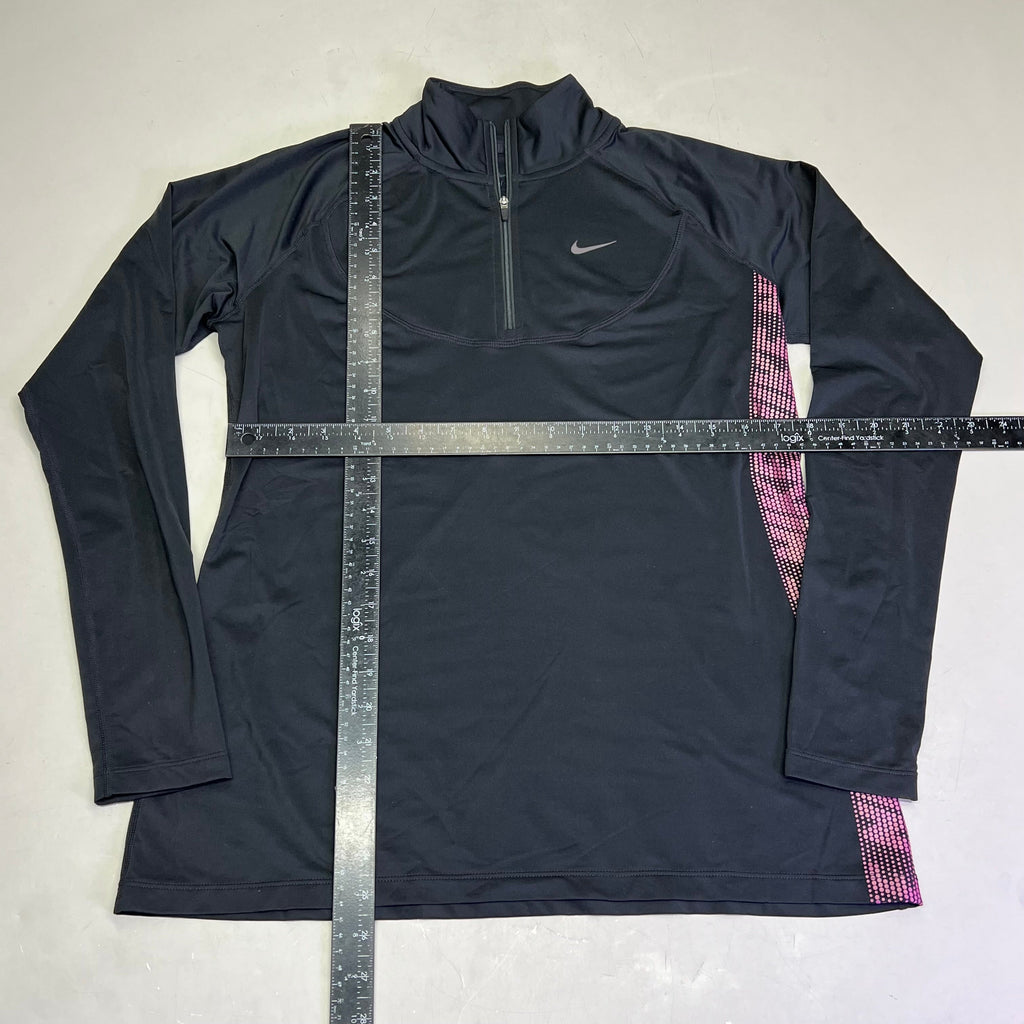 NIKE Nike Pro Warm Sweat Wicking Half Zip Jacket Slim Fit Women's Sz L Black