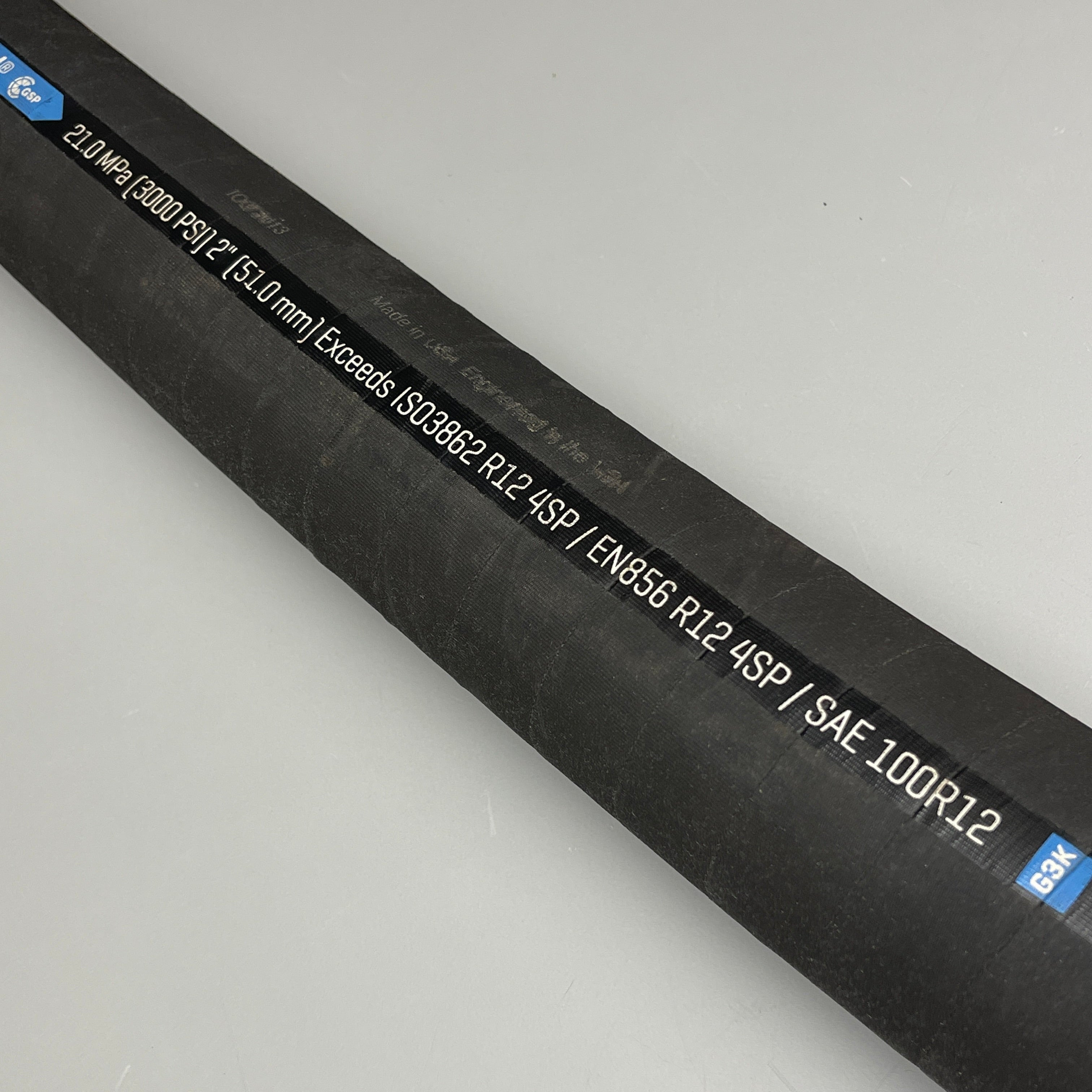 GATES MegaSpiral GSP 4ft Hydraulic Hose 2" ID 2.63 OD 3000 PSI w/ Elbow 32EFG3K